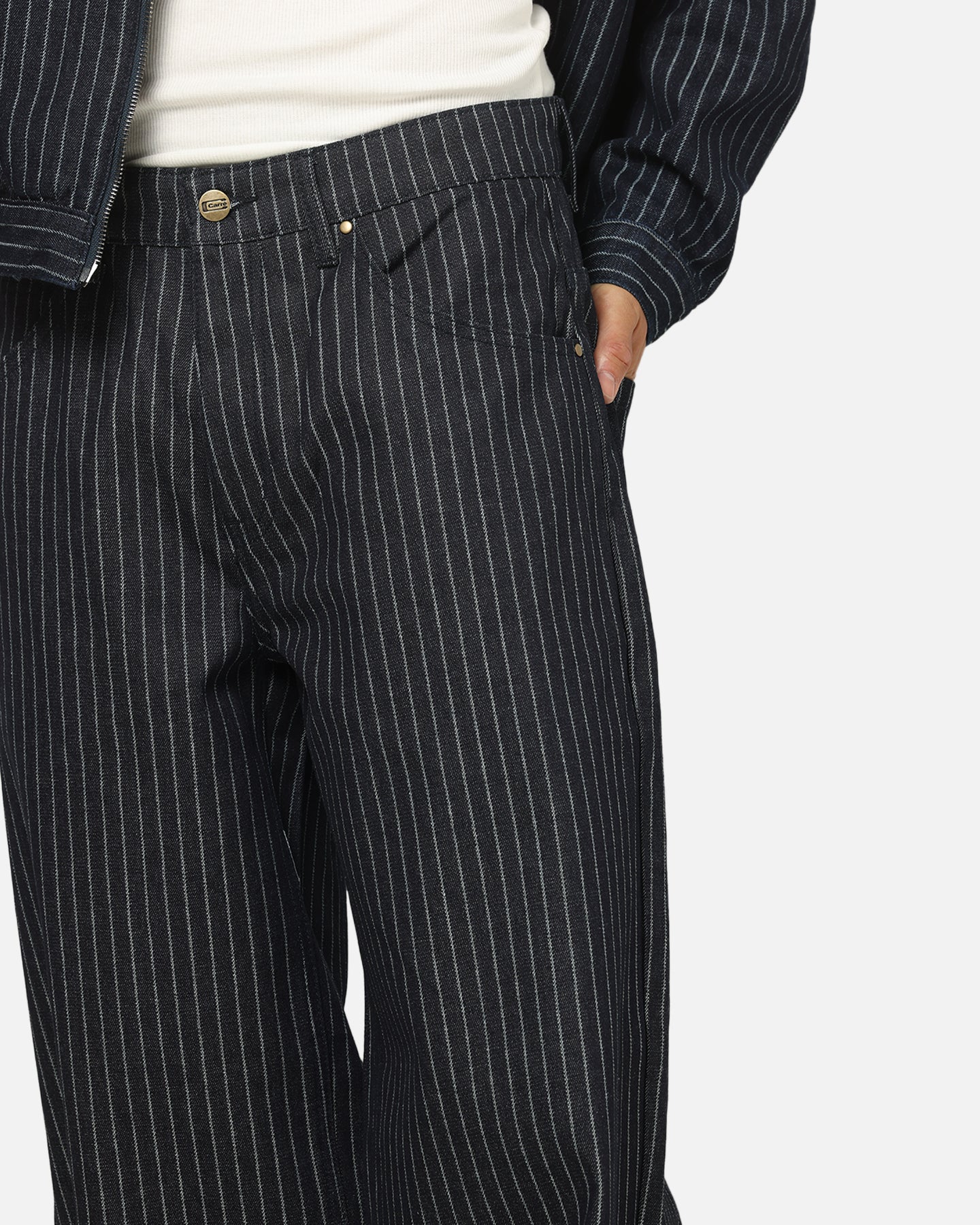Carre Lockout Pinstripe Baggy Pants Navy Pinstripe - Image 3