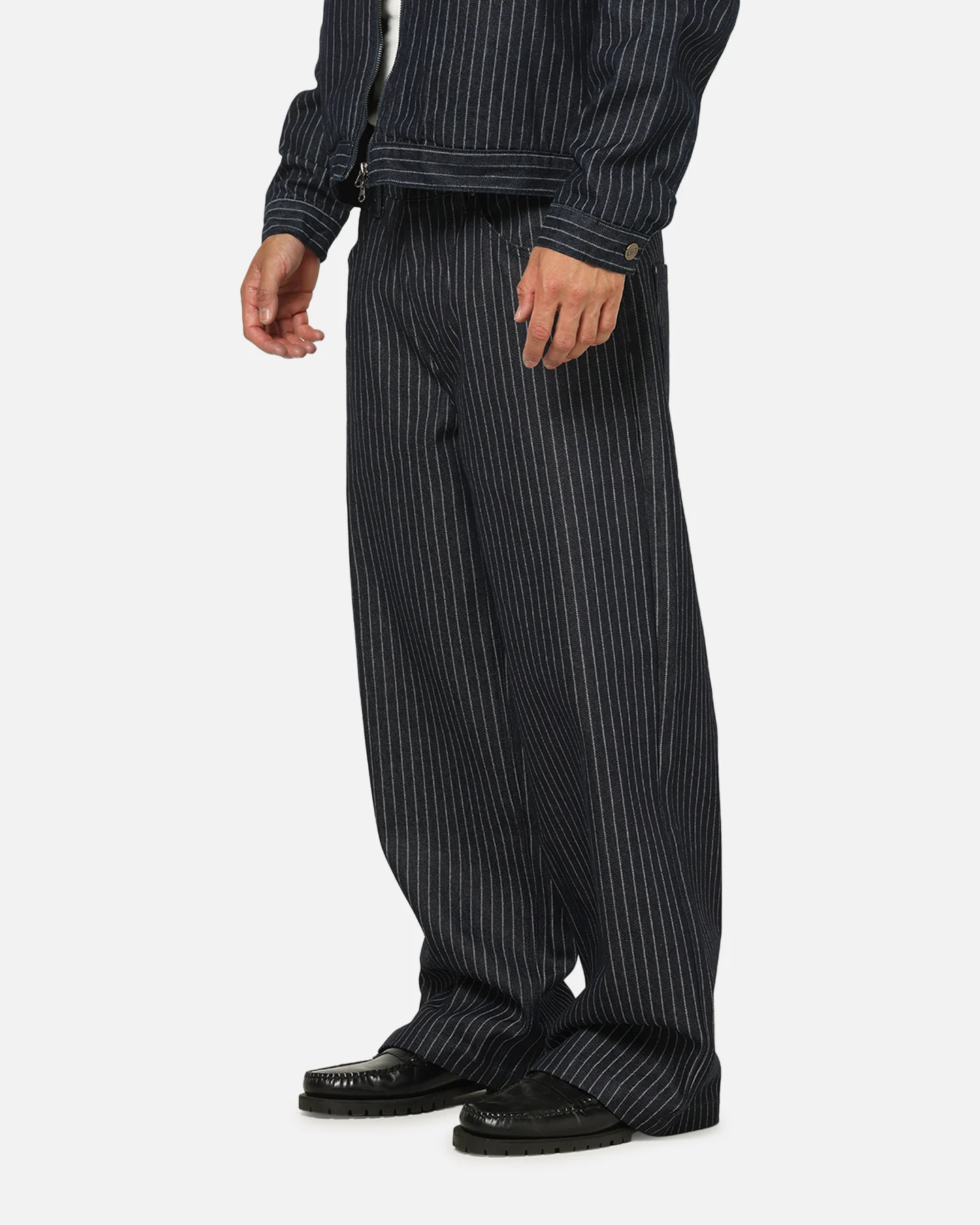 Carre Lockout Pinstripe Baggy Pants Navy Pinstripe - Image 5