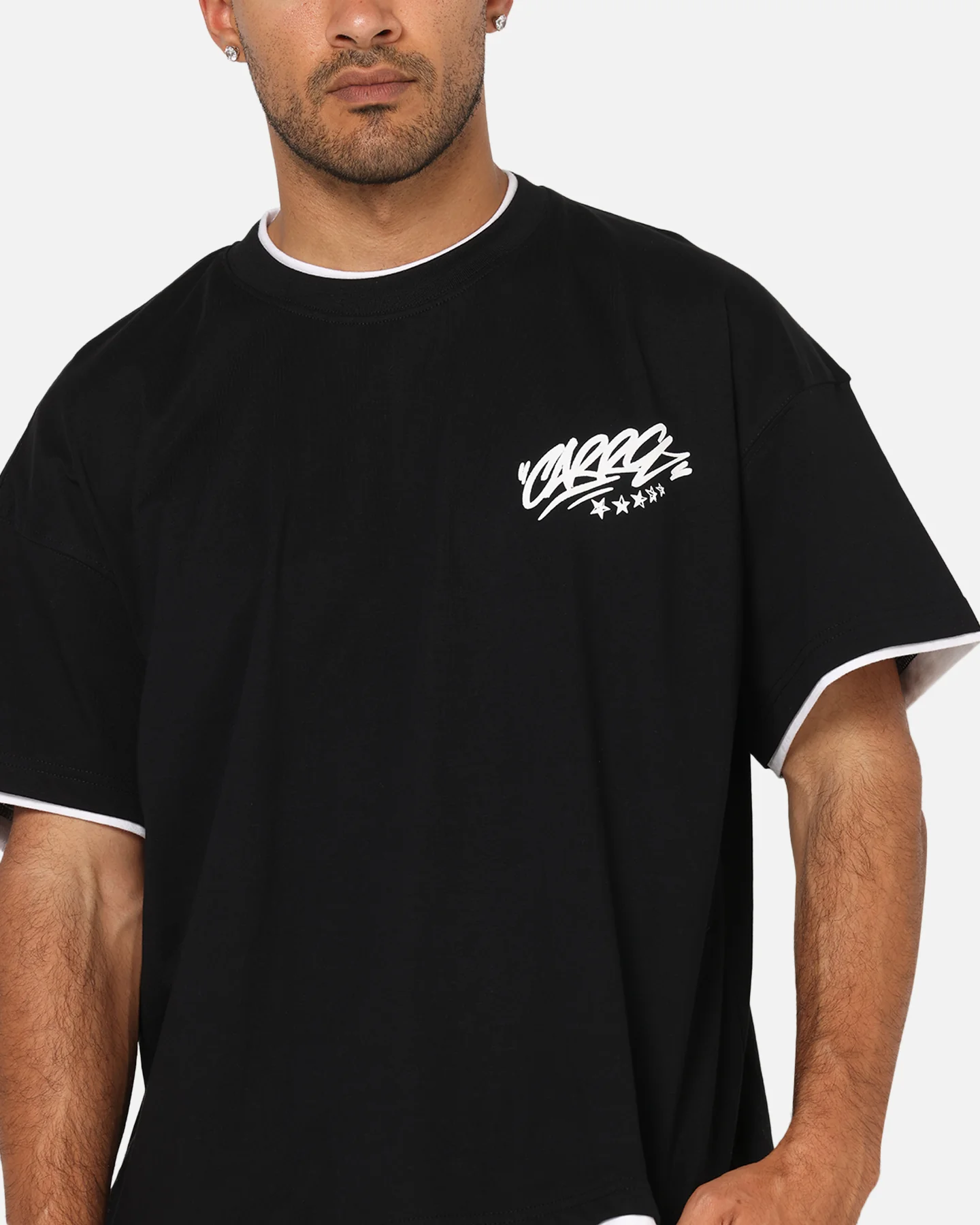 Carre Motion Layered T-Shirt Black/White - Image 6
