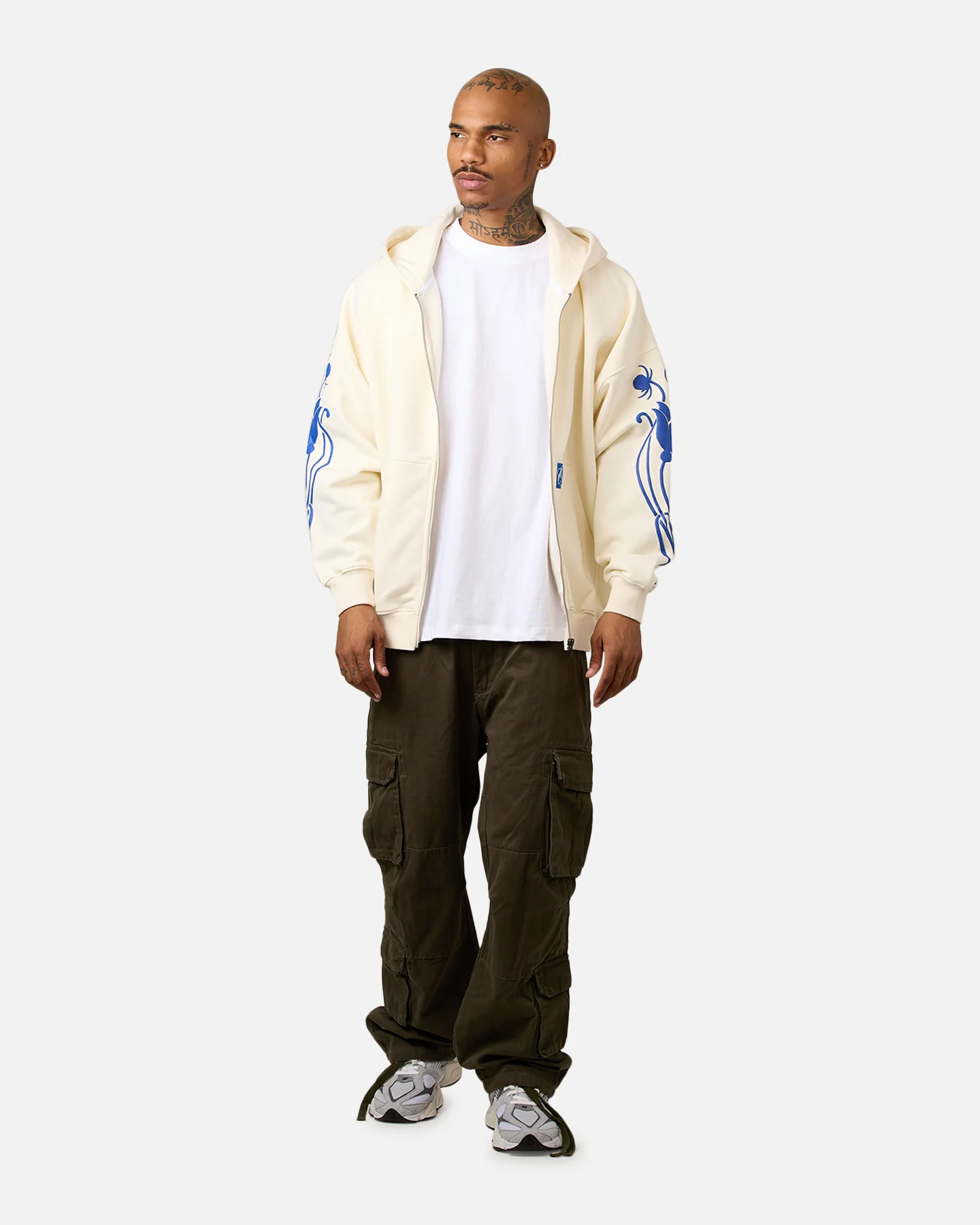 Carre Nouveau Full Zip Hoodie Off White - Image 3