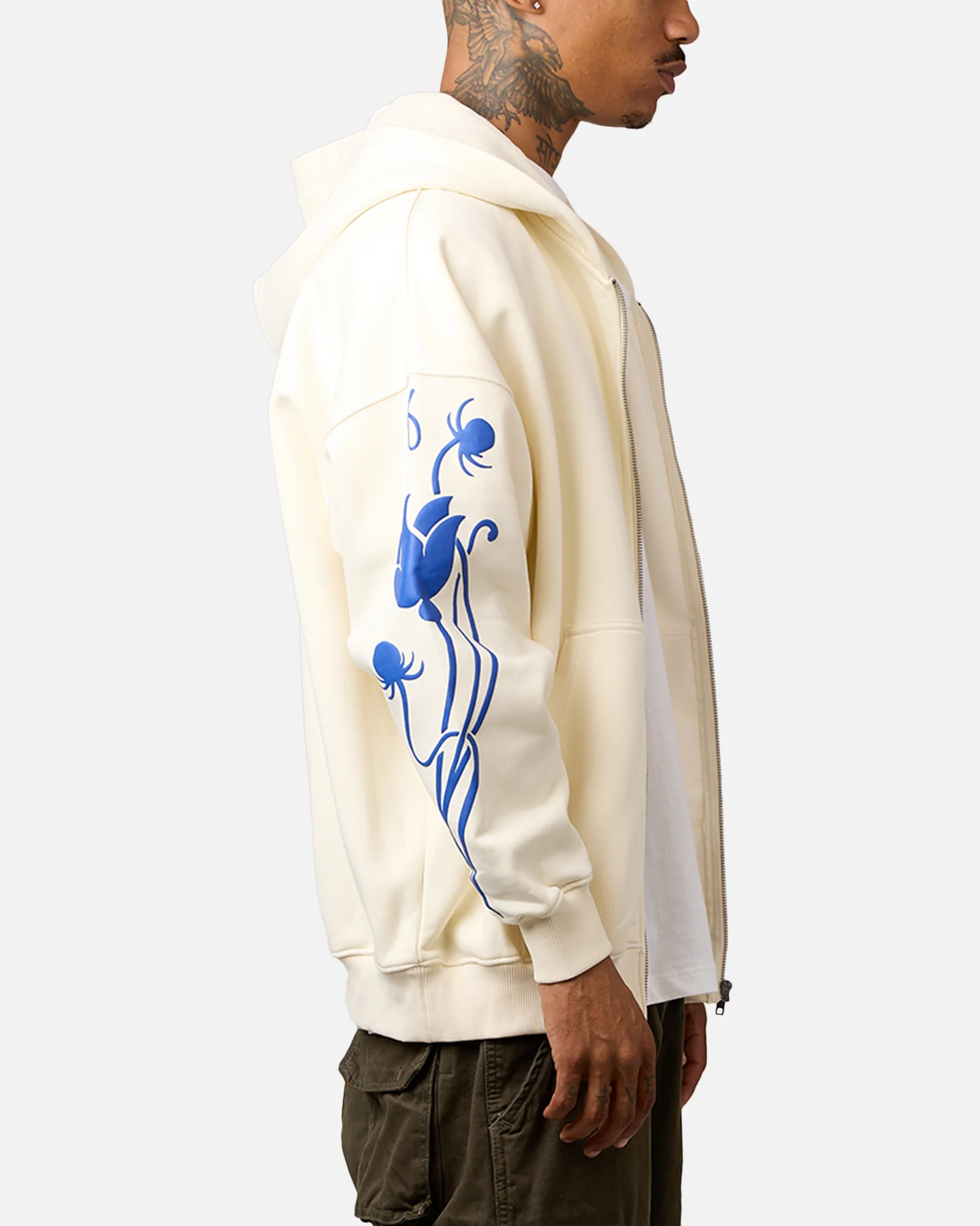 Carre Nouveau Full Zip Hoodie Off White - Image 4
