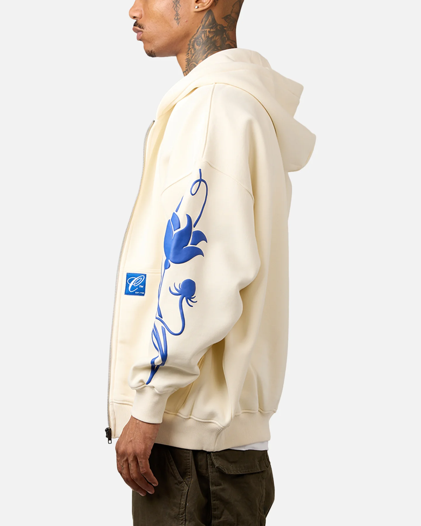 Carre Nouveau Full Zip Hoodie Off White - Image 5