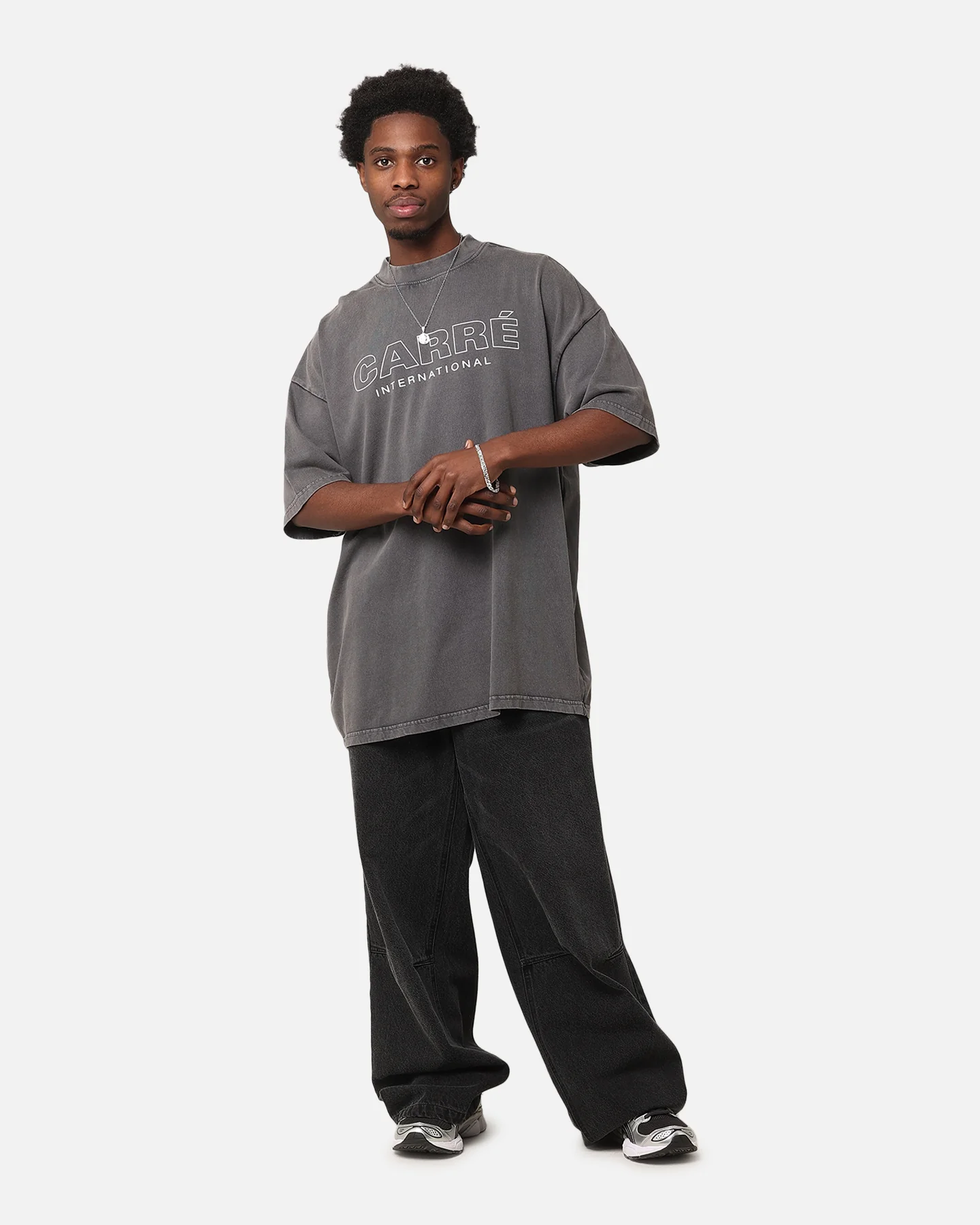 Carre Out Motion T-Shirt Washed Charcoal - Image 2