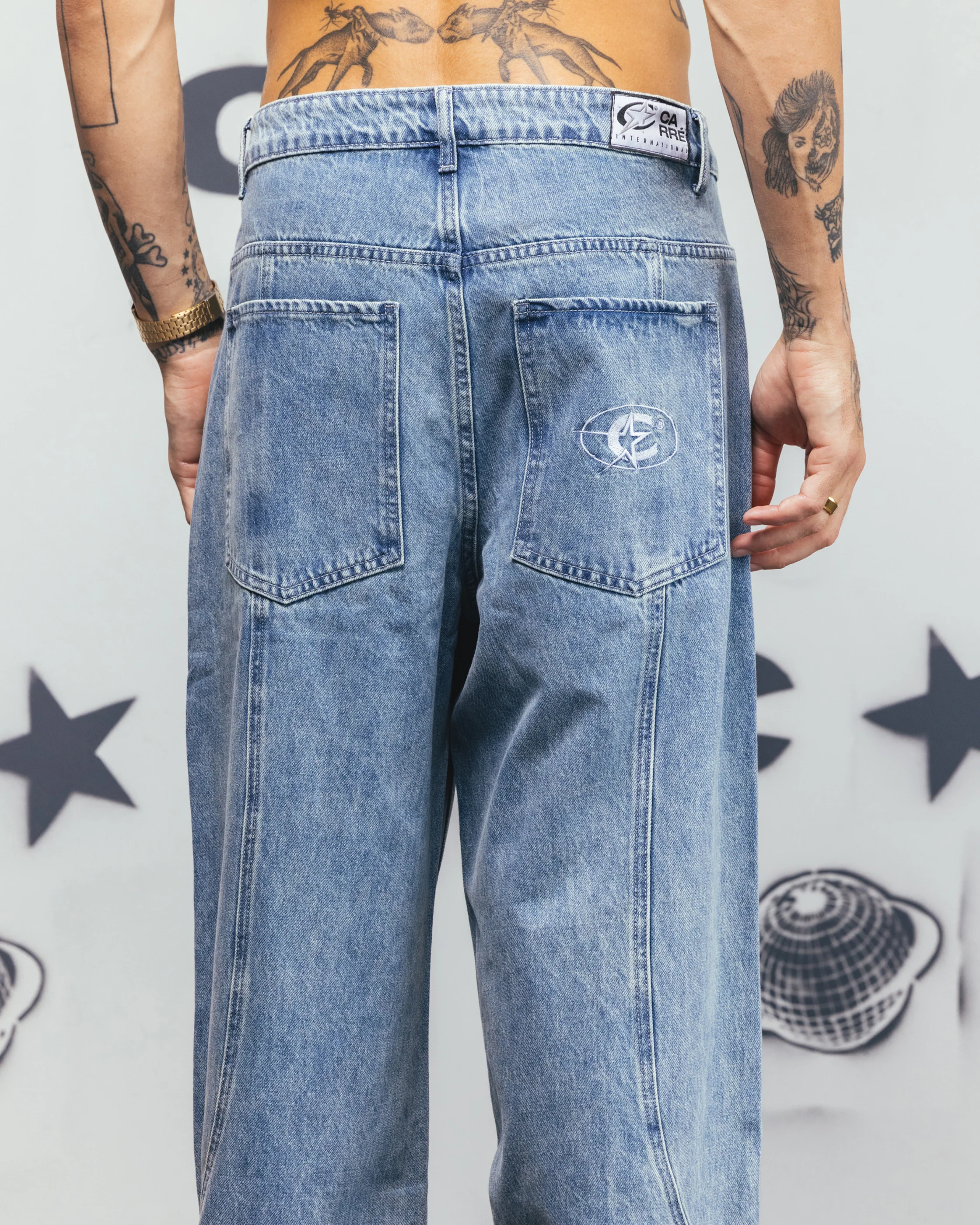 Carre Outlaw Baggy Jeans Light Blue Wash - Image 8