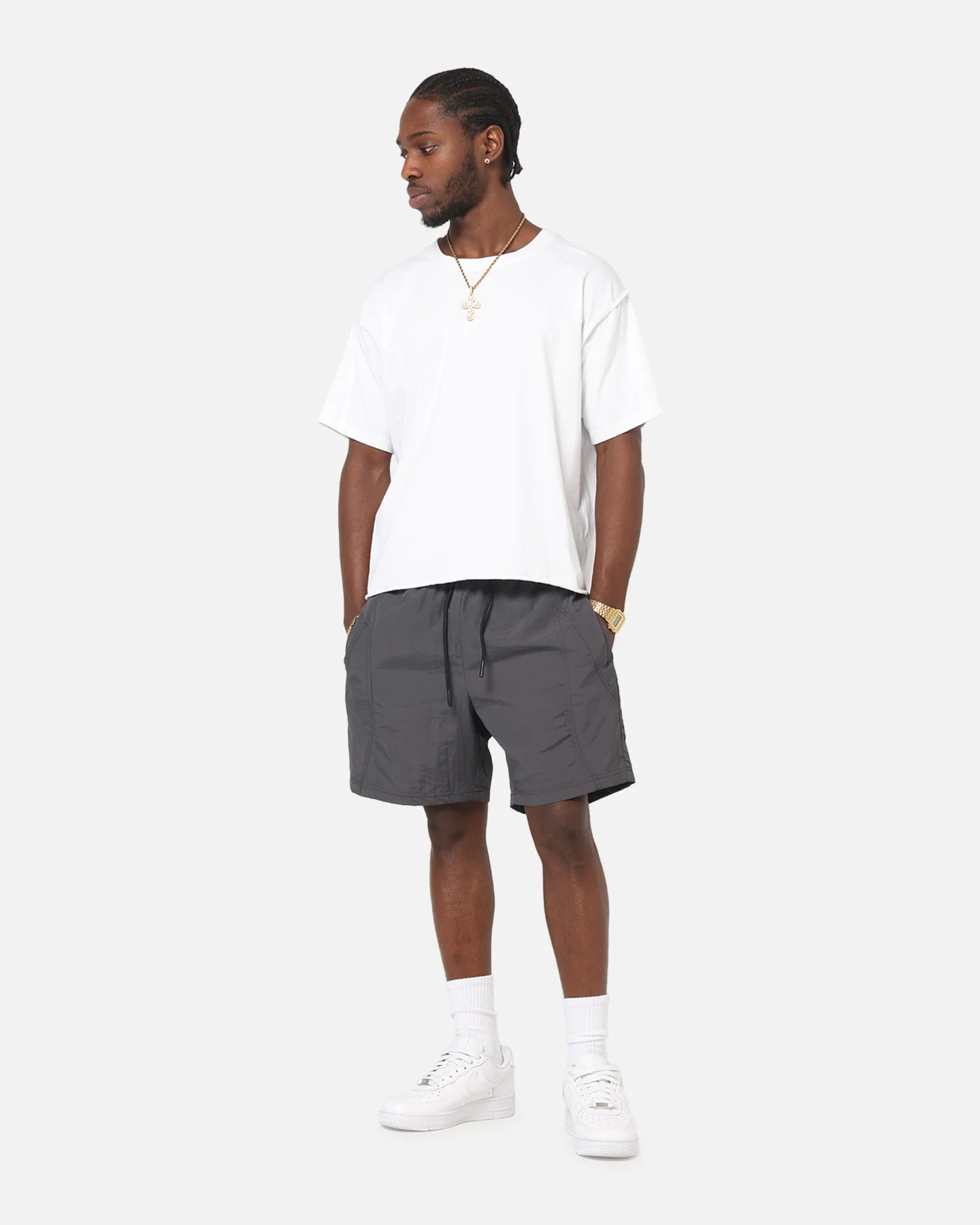 Carre Panelled Nylon Shorts Black - Image 2