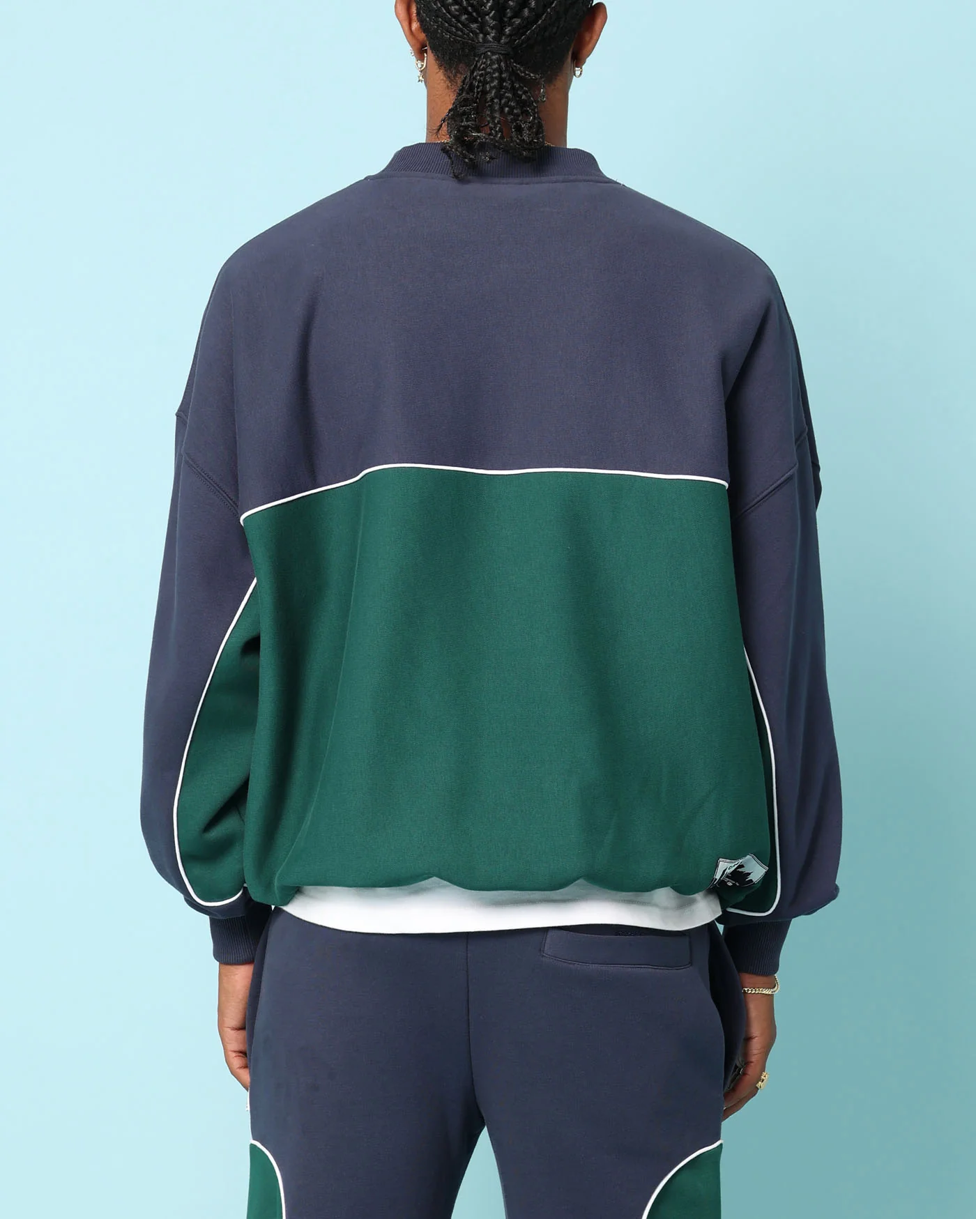 Carré Paris Dice Club Oversized Panel Crewneck Forest Green/Midnight - Image 4