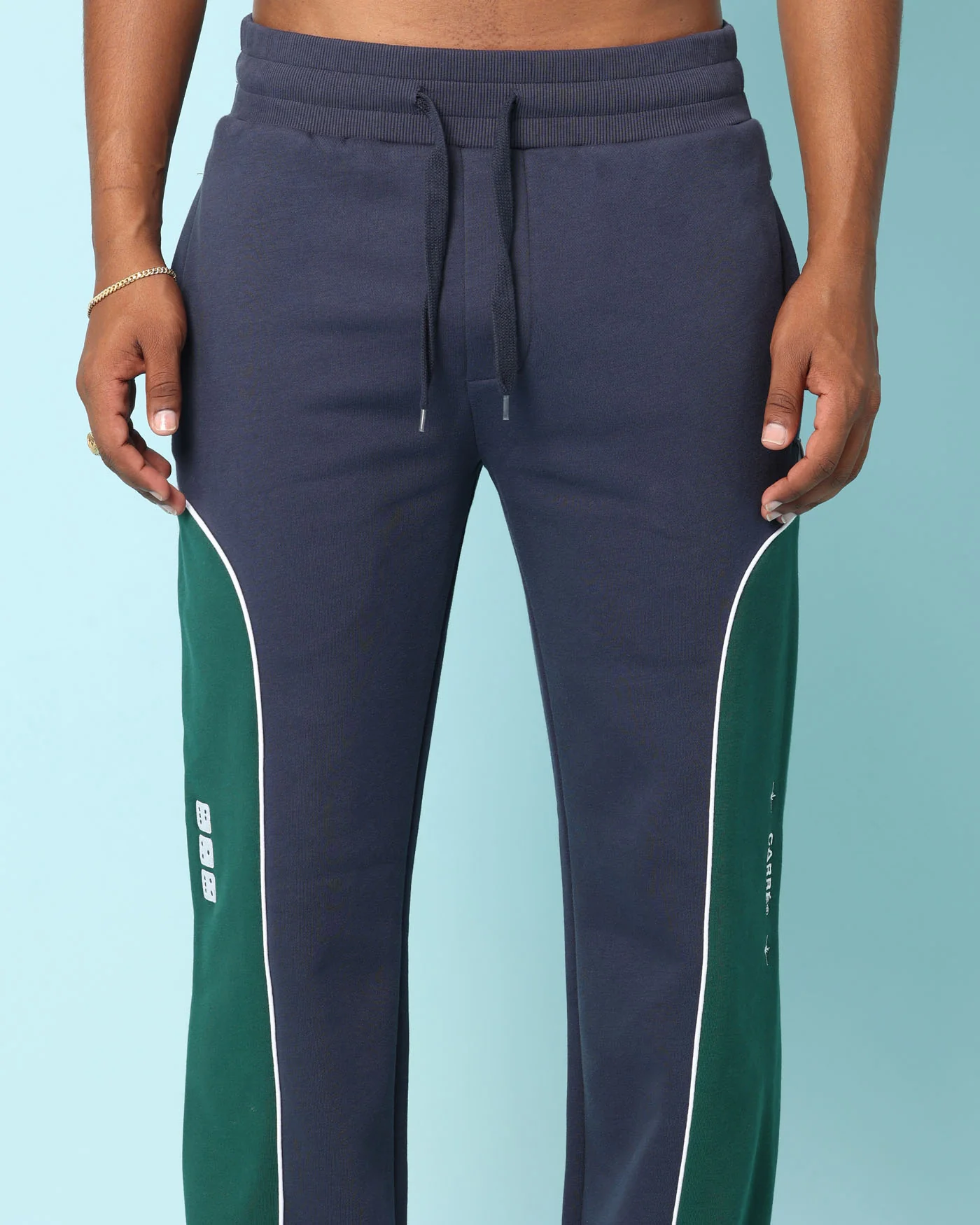 Carré Paris Dice Club Panelled Sweatpants Forest Green/Midnight - Image 7