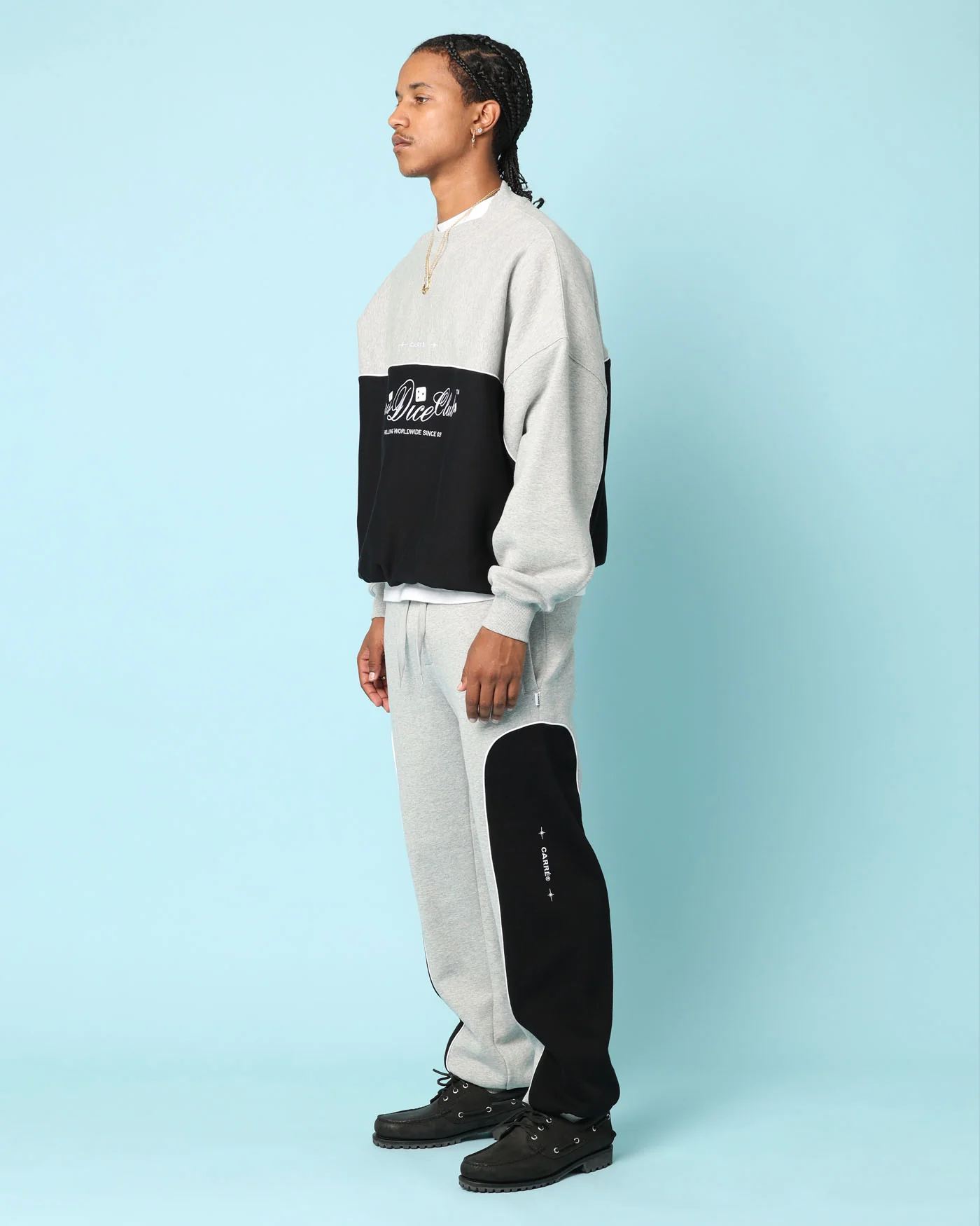 Carré Paris Dice Club Panelled Sweatpants Grey Marle/Black - Image 2