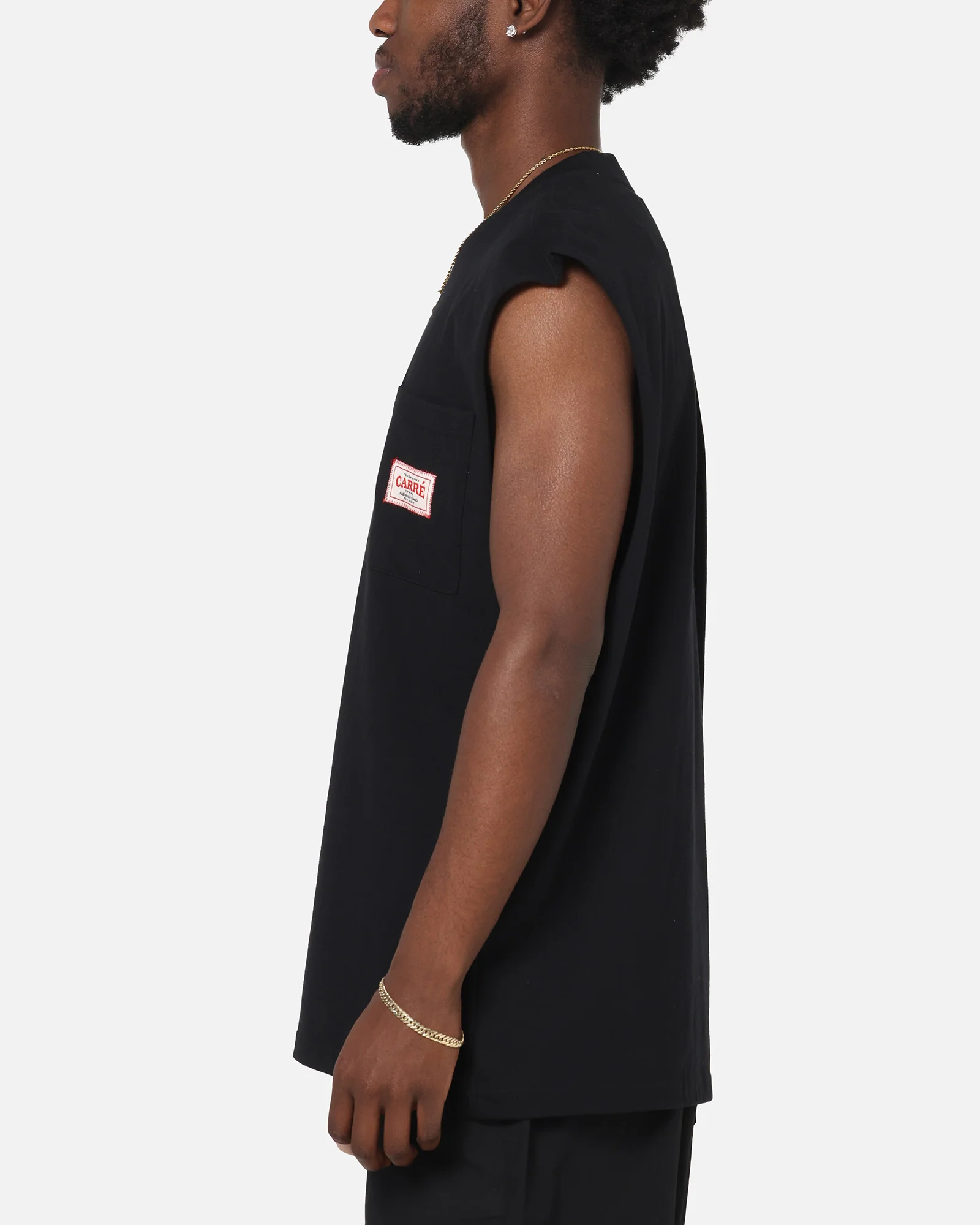 Carre Pocket Muscle T-Shirt Black - Image 5