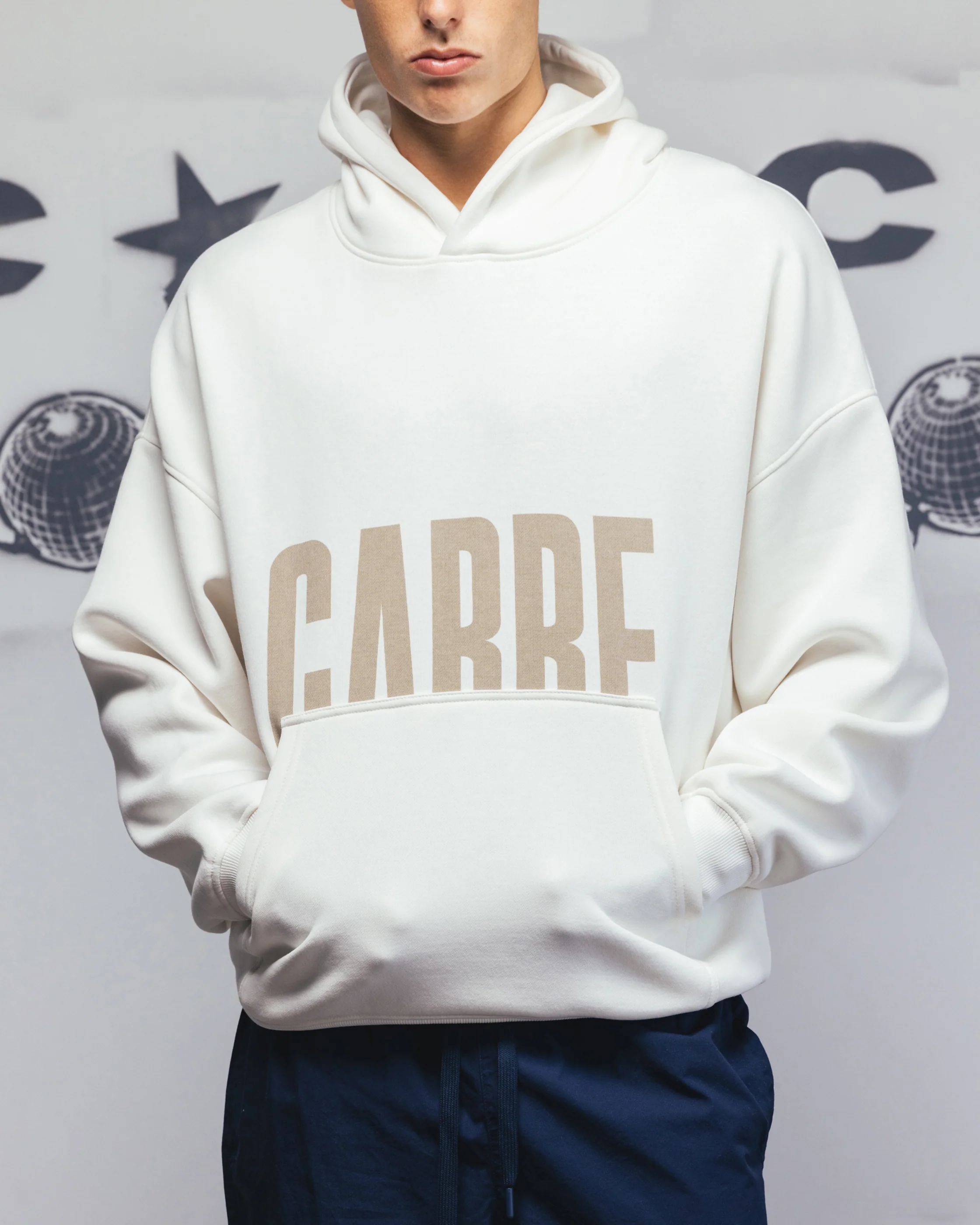 Carre Premium Essentials Hoodie Cream - Image 7