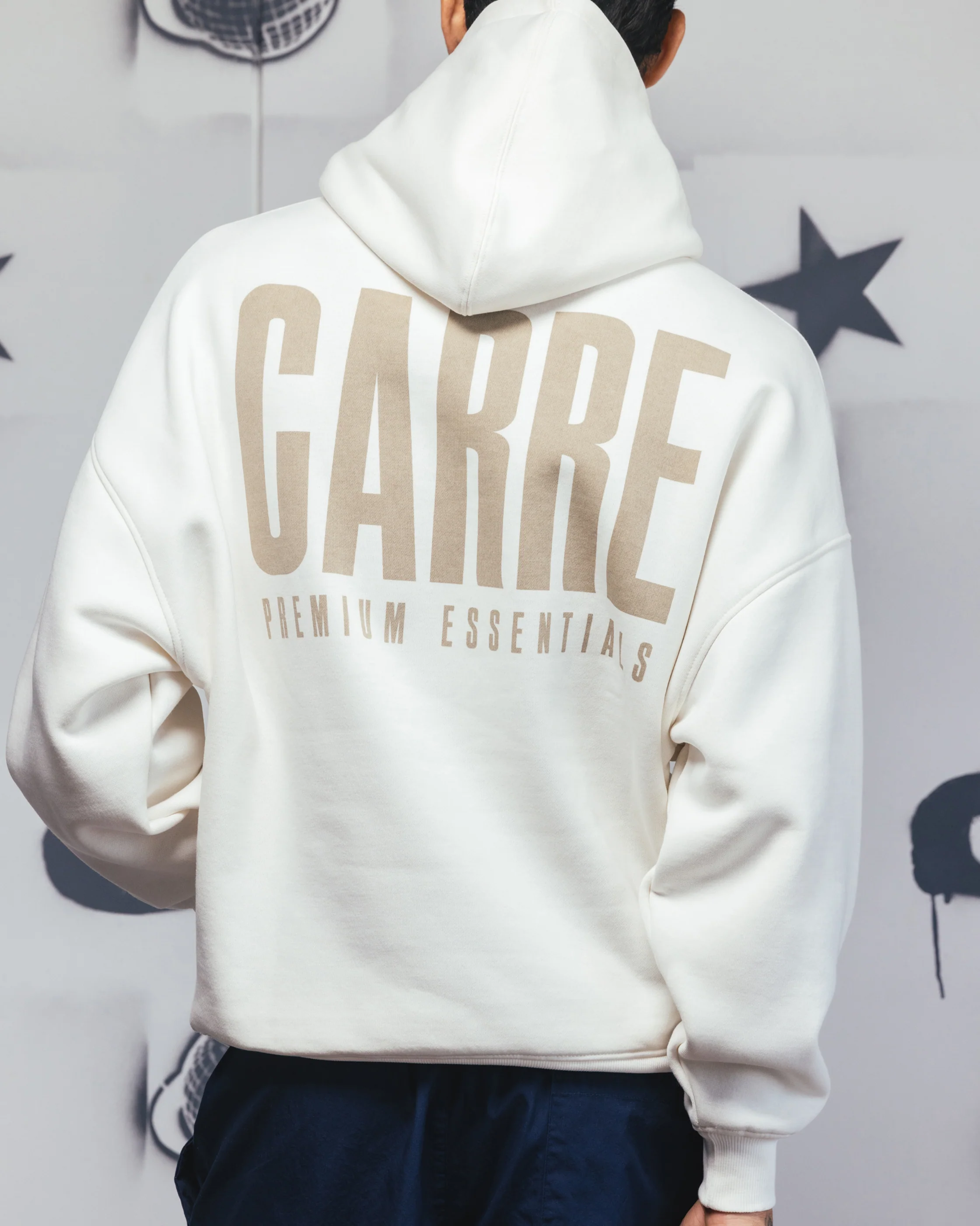 Carre Premium Essentials Hoodie Cream - Image 8