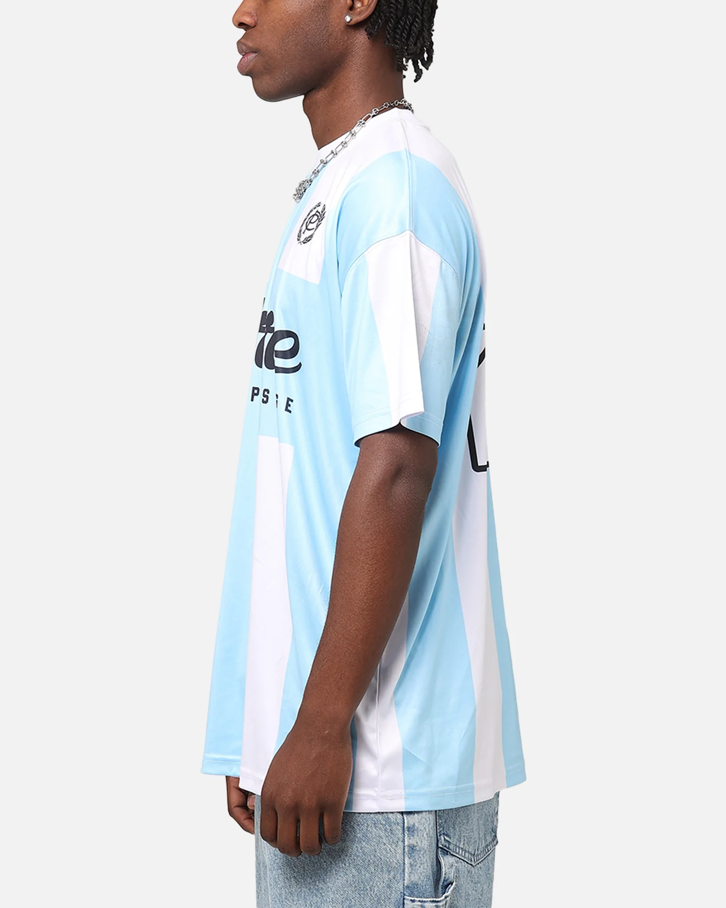 Carre Prestige Football T-Shirt Light Blue/White - Image 6