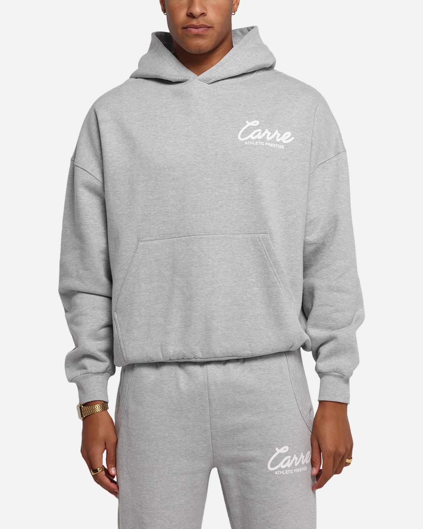 Carre Prestige Script Hoodie Grey Marle - Image 2