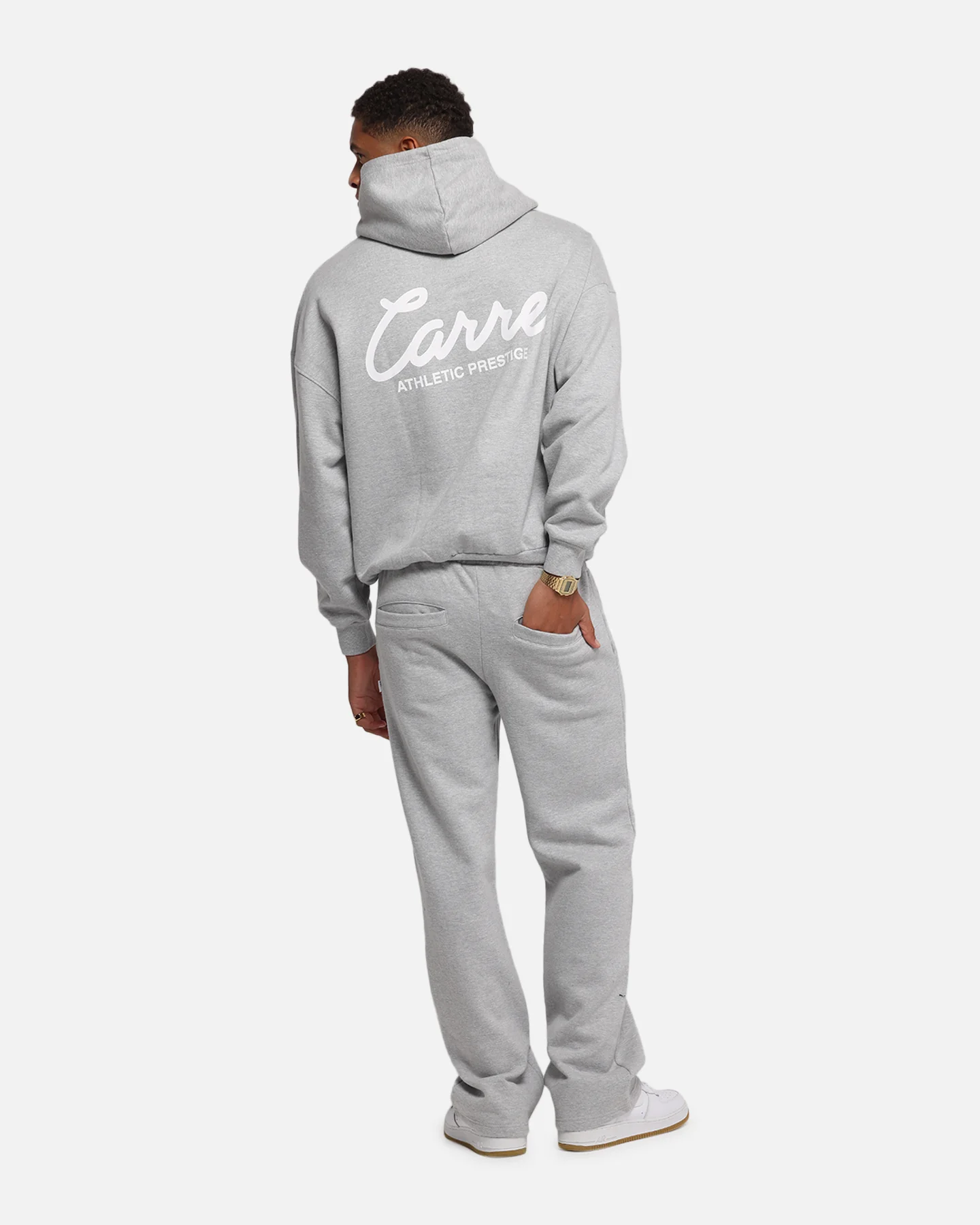 Carre Prestige Script Hoodie Grey Marle - Image 3