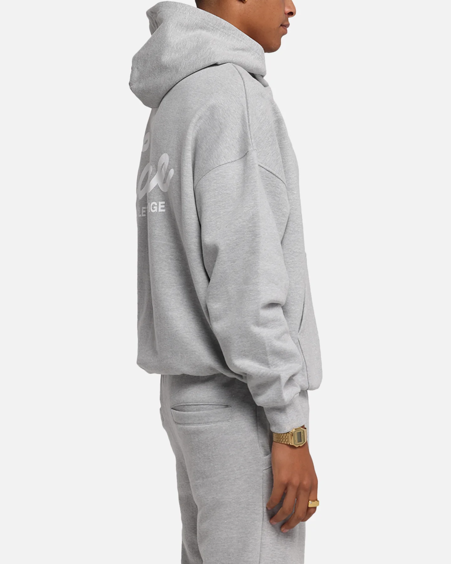 Carre Prestige Script Hoodie Grey Marle - Image 5