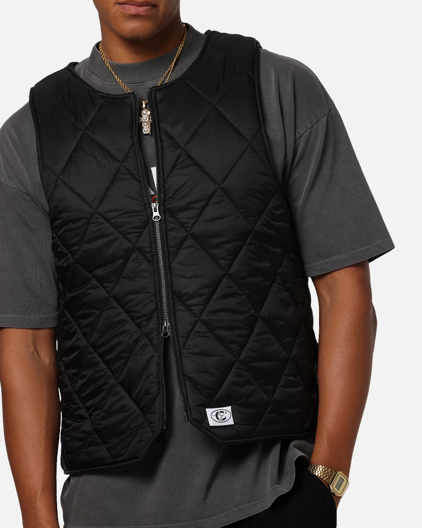 Carre Quilted Vest Black - Image 7