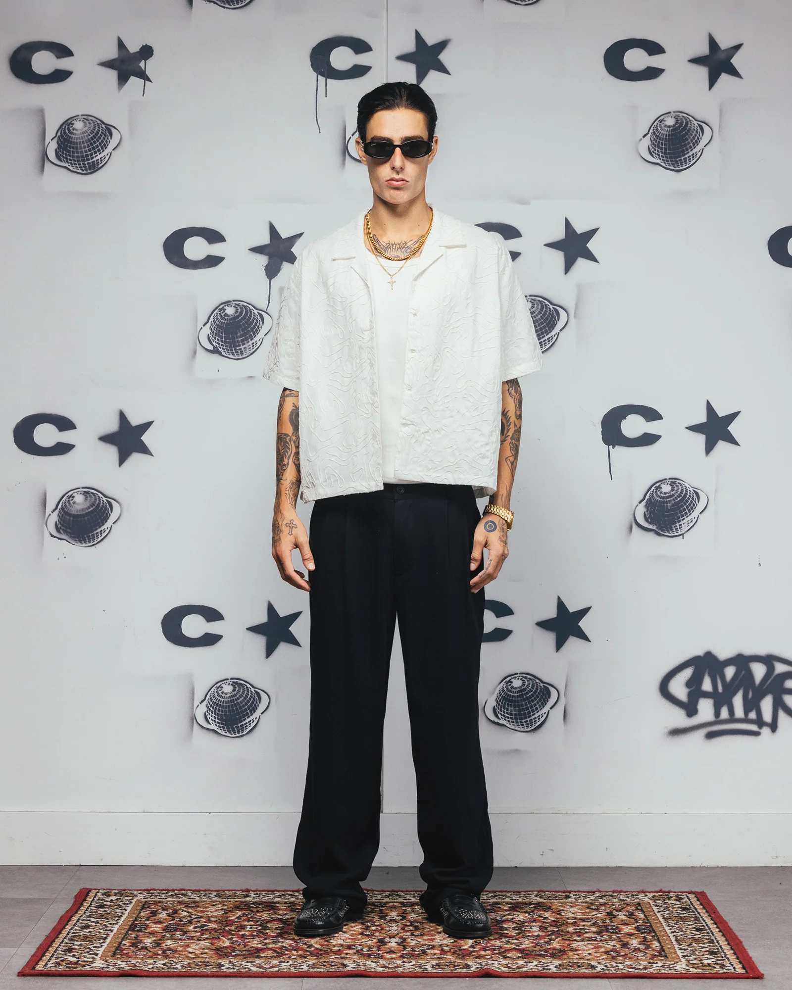 Carre Ripple Button Up Shirt Off White - Image 2