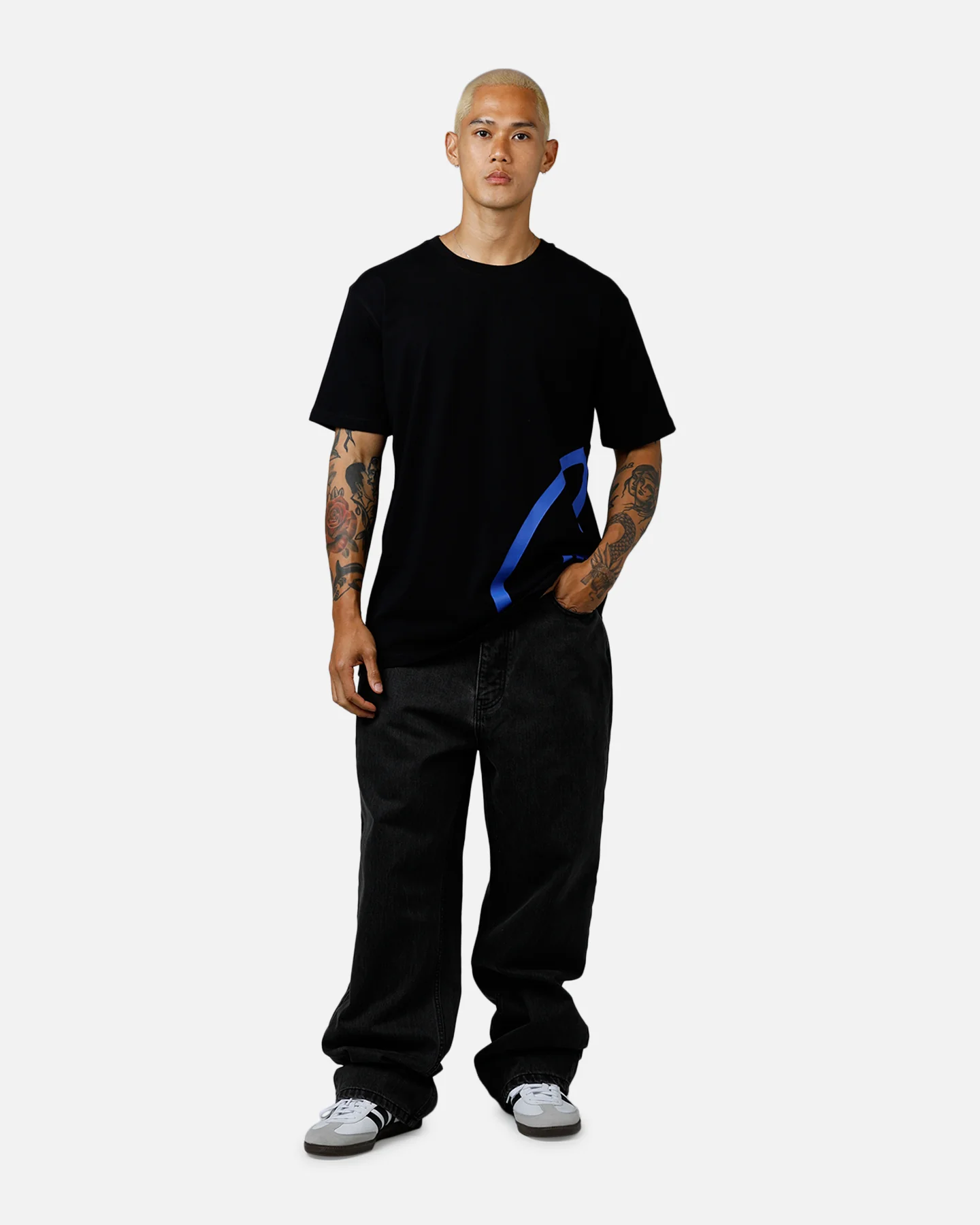 Carre Roadman T-Shirt Black/Blue - Image 3