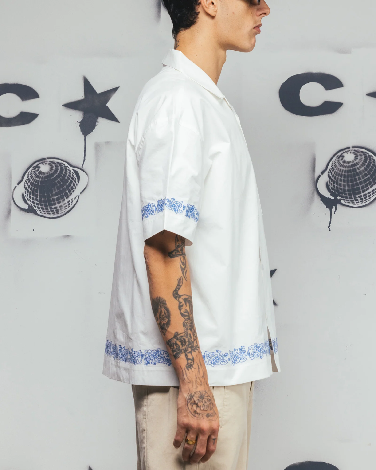 Carre Rose Bowl Button Up Shirt Off White - Image 4