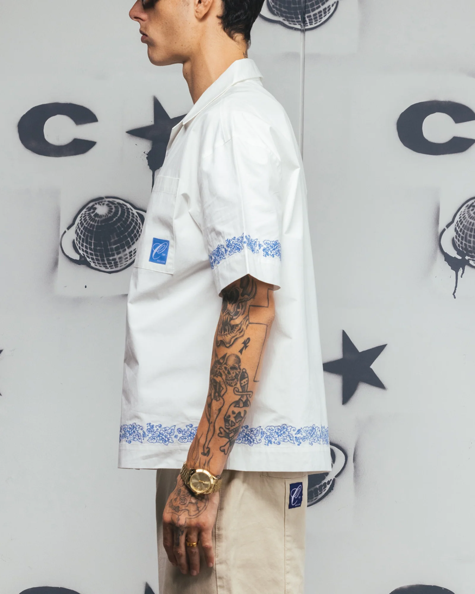 Carre Rose Bowl Button Up Shirt Off White - Image 5