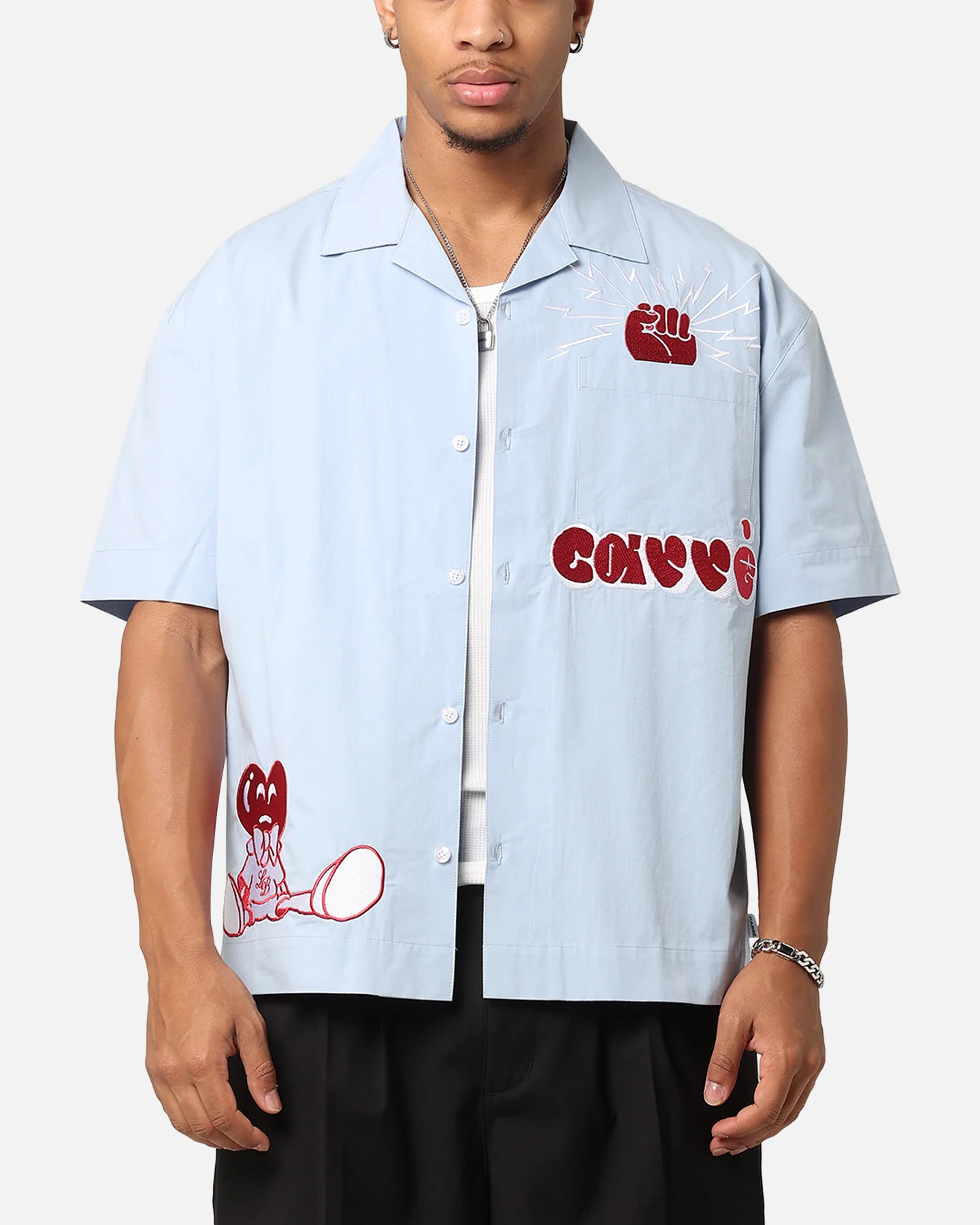 Carre Rose Experience Button Up Shirt Blue