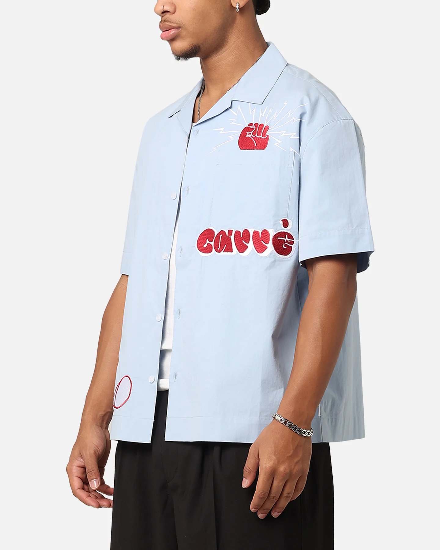 Carre Rose Experience Button Up Shirt Blue - Image 6