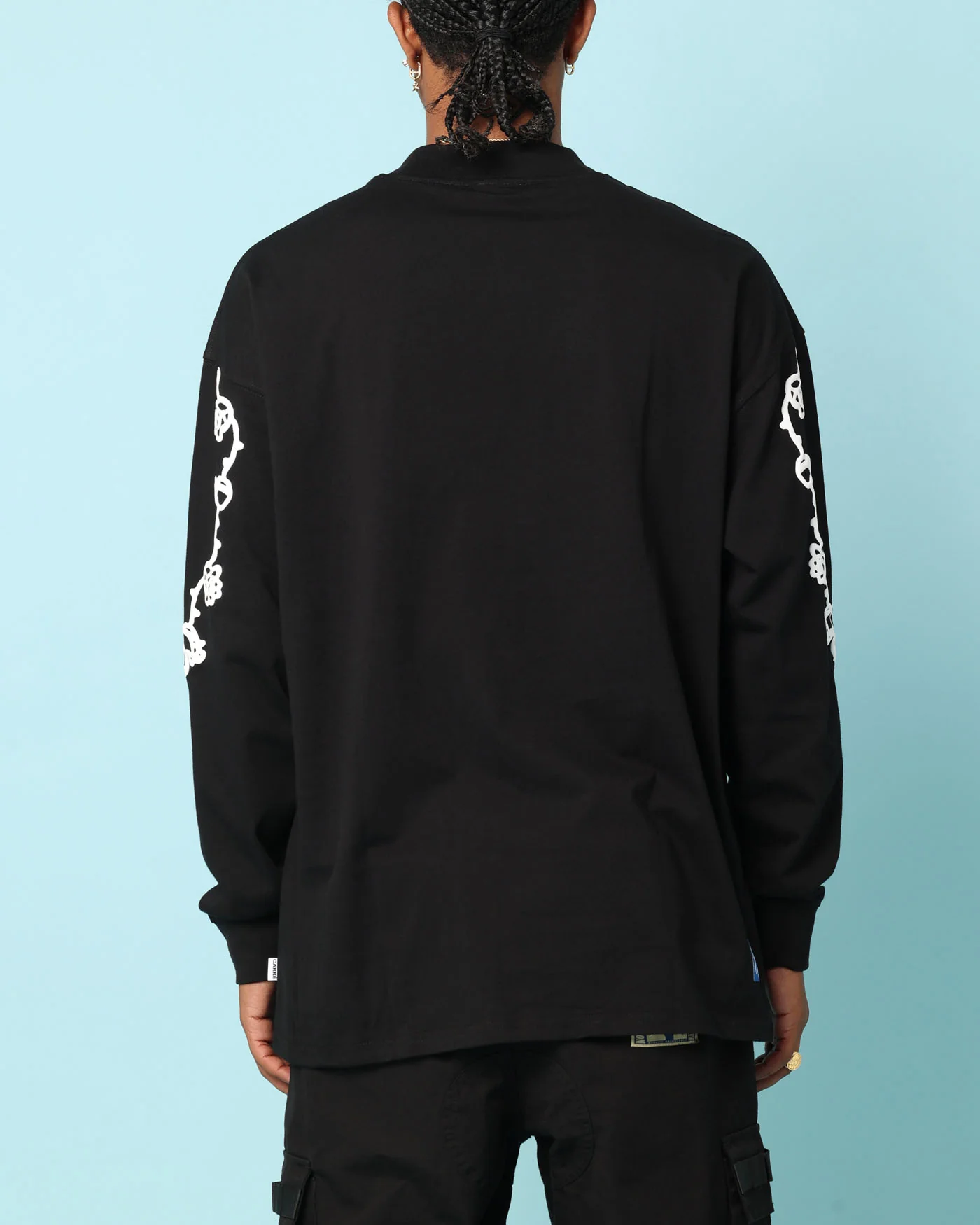 Carré Rosebowl Oversized Long Sleeve T-Shirt Black - Image 3