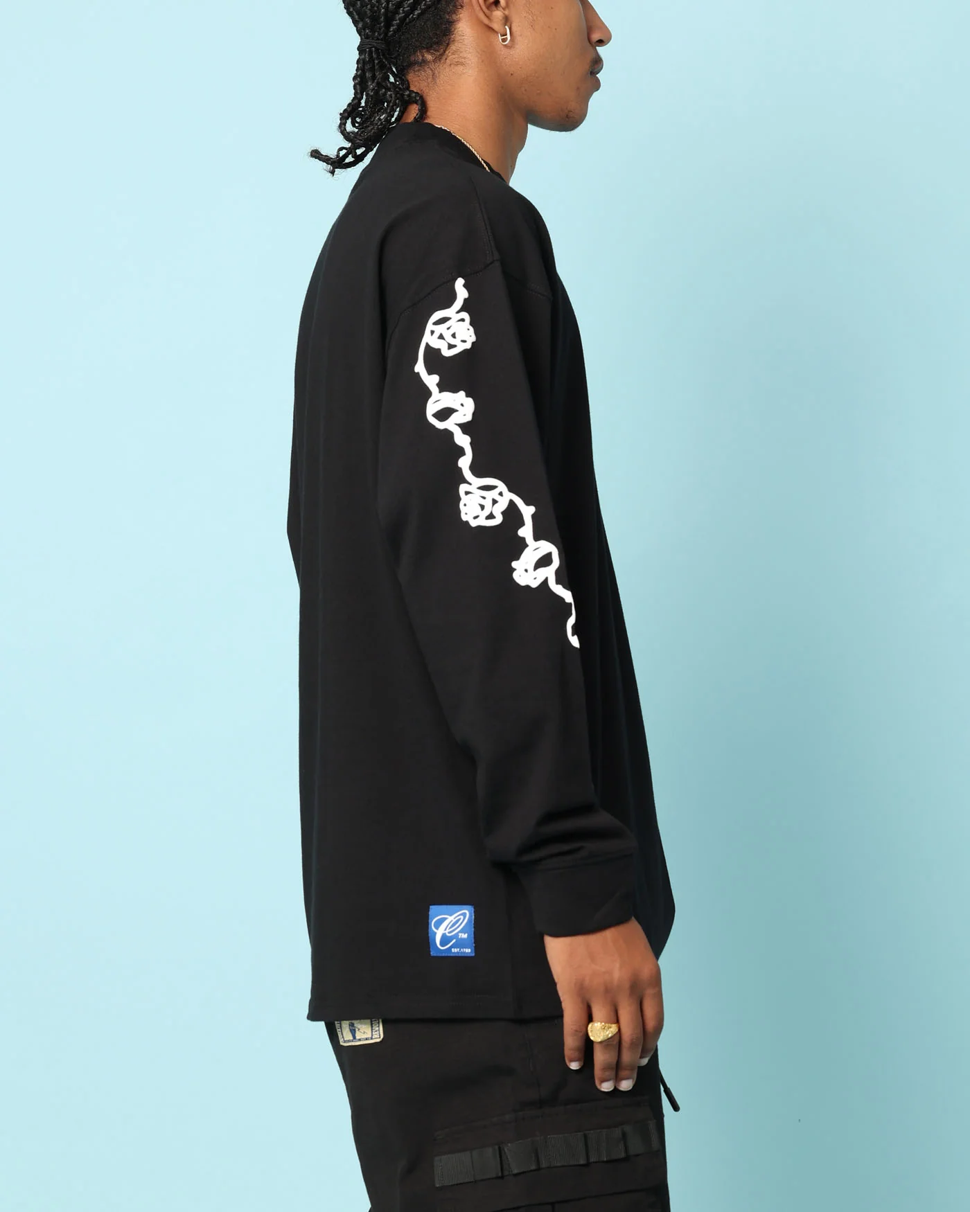 Carré Rosebowl Oversized Long Sleeve T-Shirt Black - Image 4