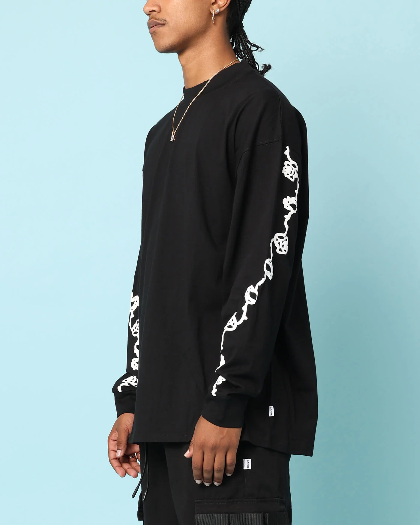 Carré Rosebowl Oversized Long Sleeve T-Shirt Black - Image 5