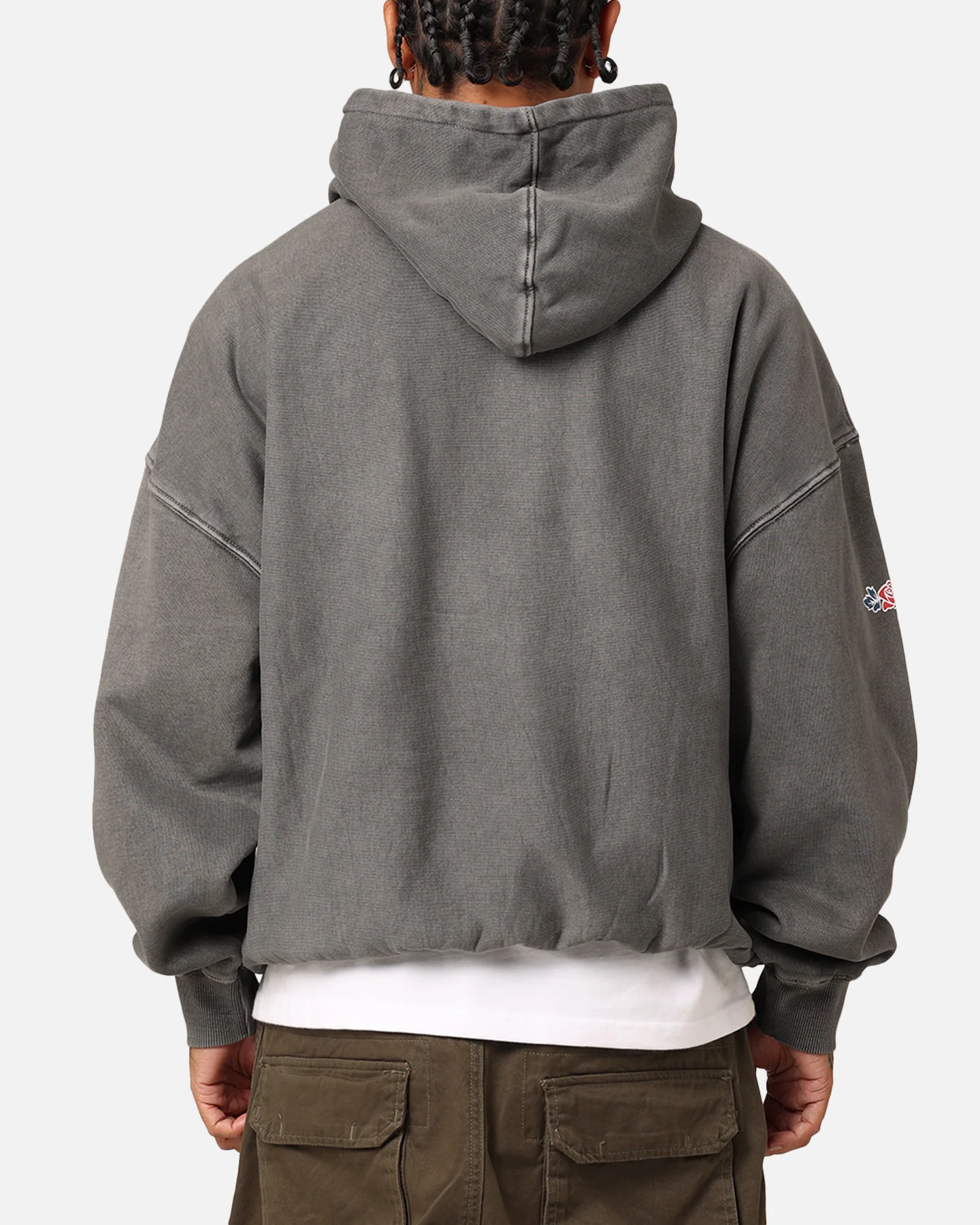 Carré Rosebud Oversized Hoodie Washed Charcoal - Image 3