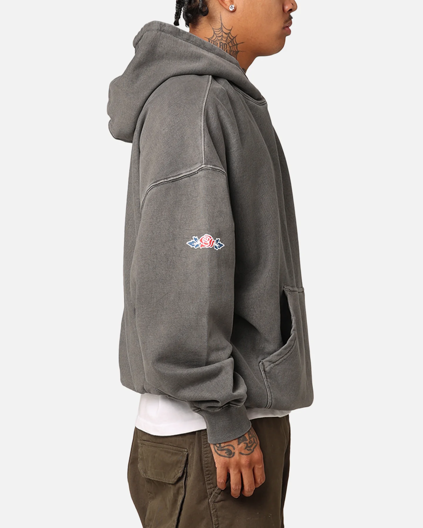 Carré Rosebud Oversized Hoodie Washed Charcoal - Image 4