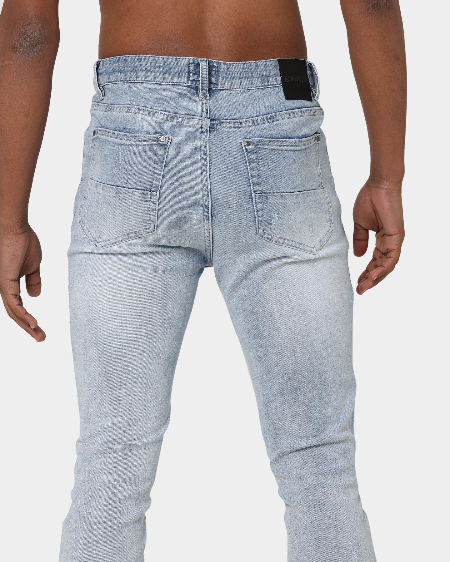 Carré Rugueux Distressed Skinny Jeans Light Blue - Image 8