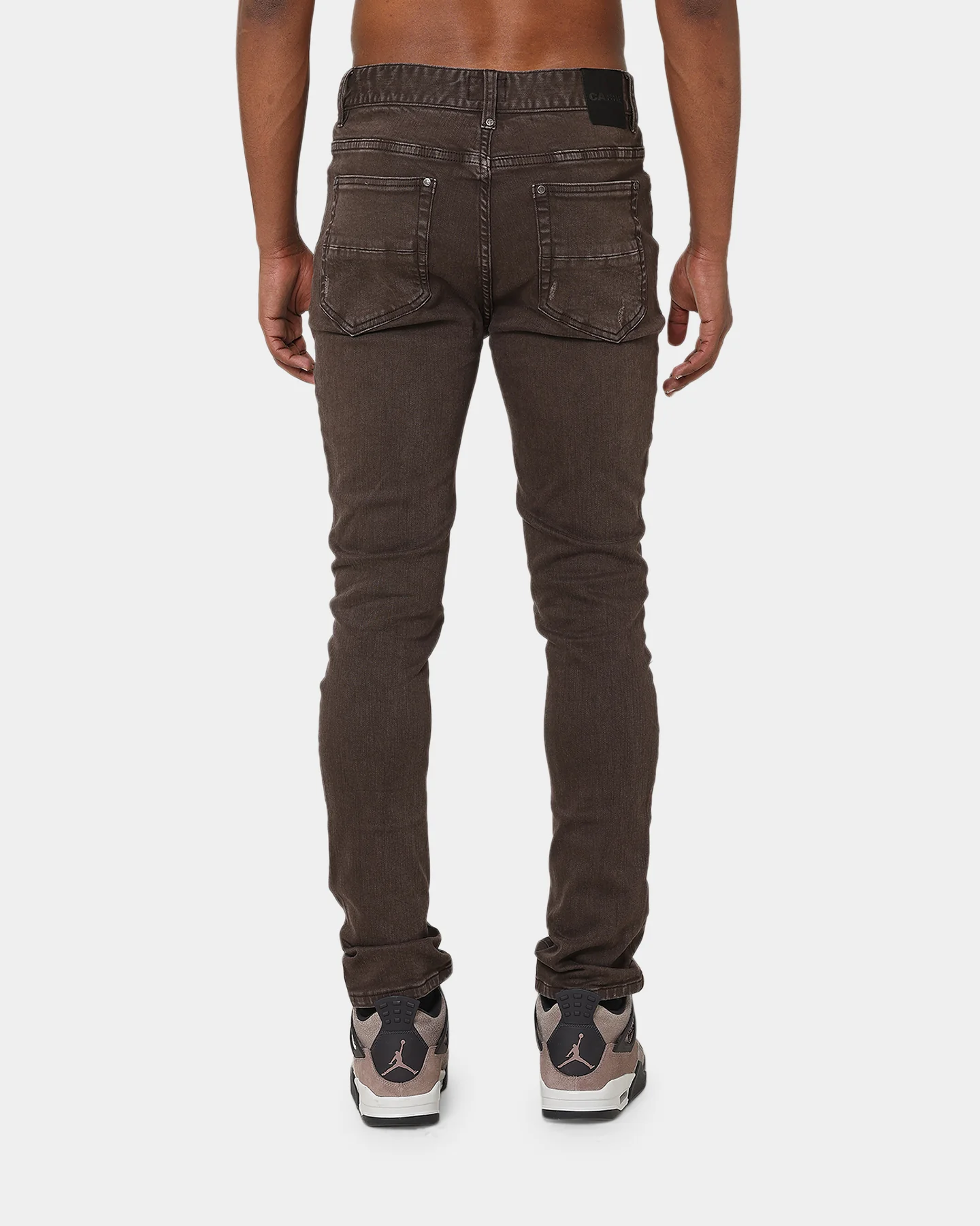 Carré Rugueux Distressed Skinny Jeans Taupe/Dark Taupe - Image 4