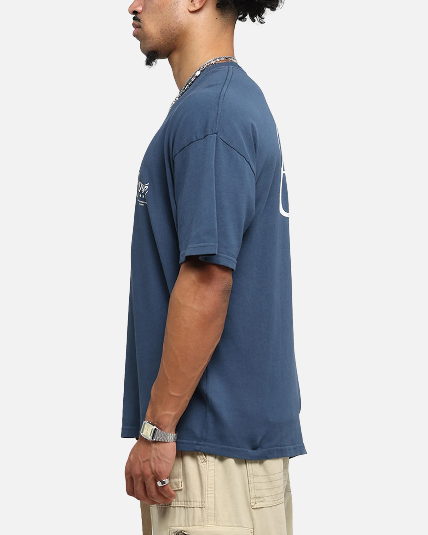 Carre Script T-Shirt Navy - Image 6