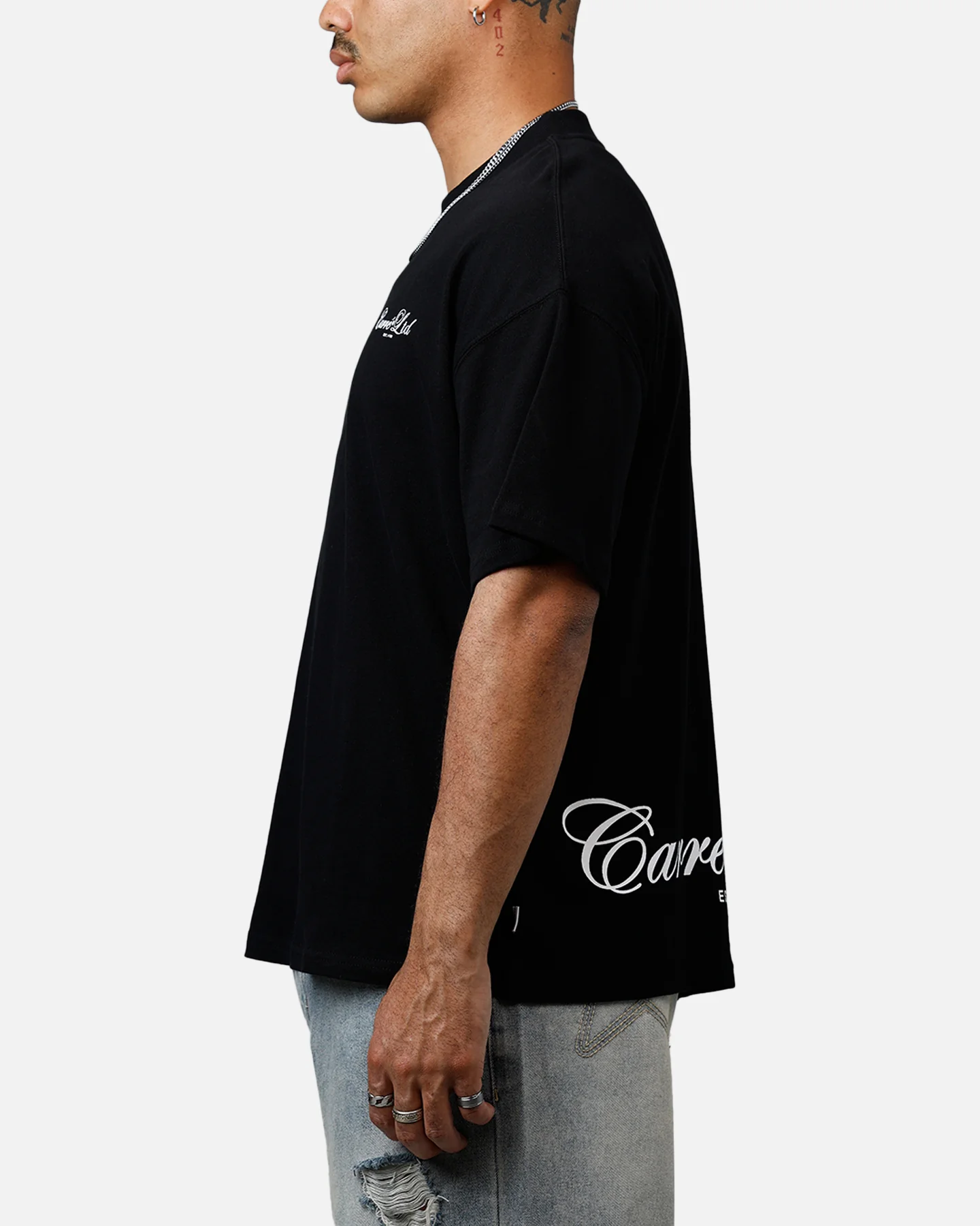Carre Side Script Oversized T-Shirt Black/White - Image 5