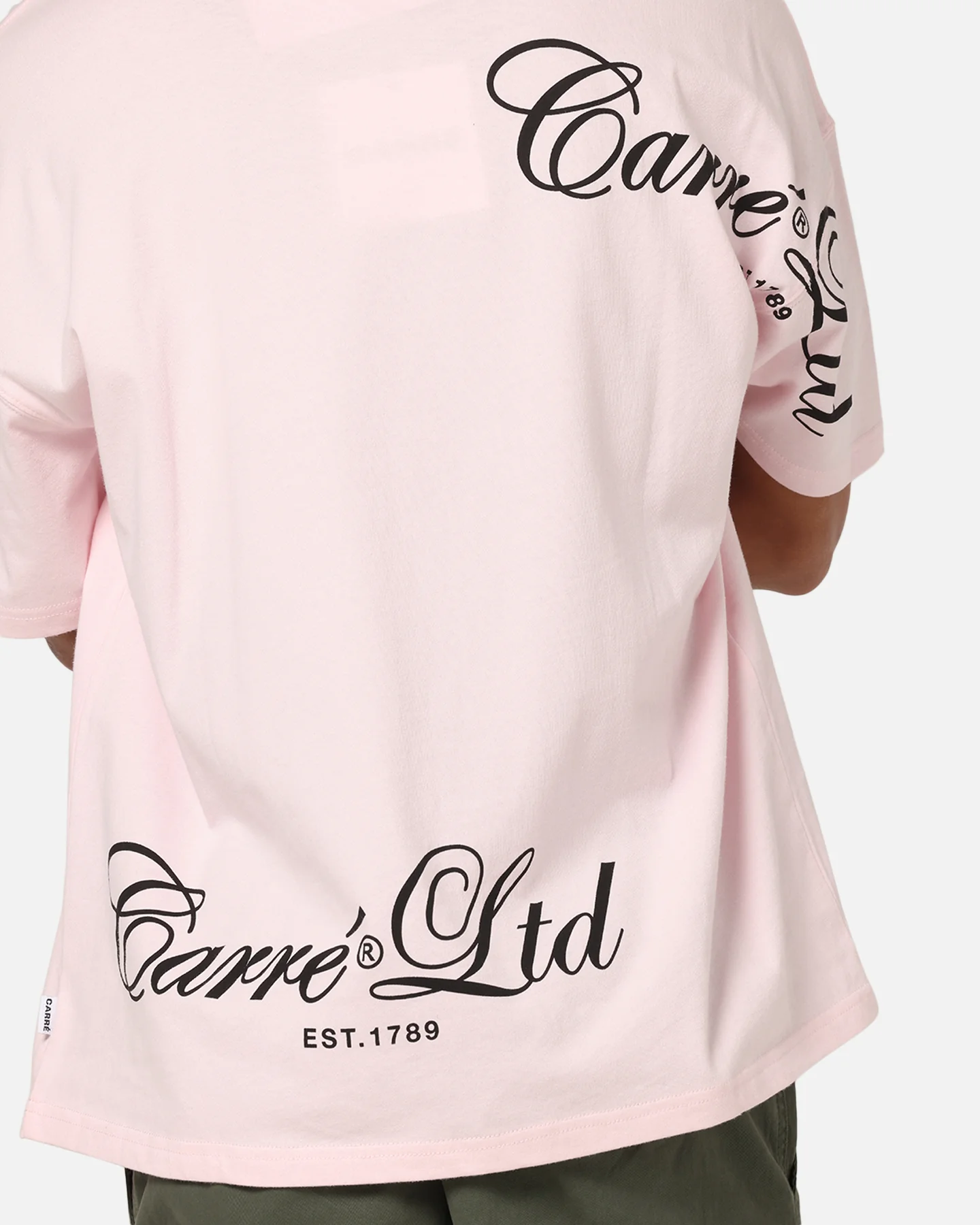 Carre Side Script Oversized T-Shirt Pink - Image 7
