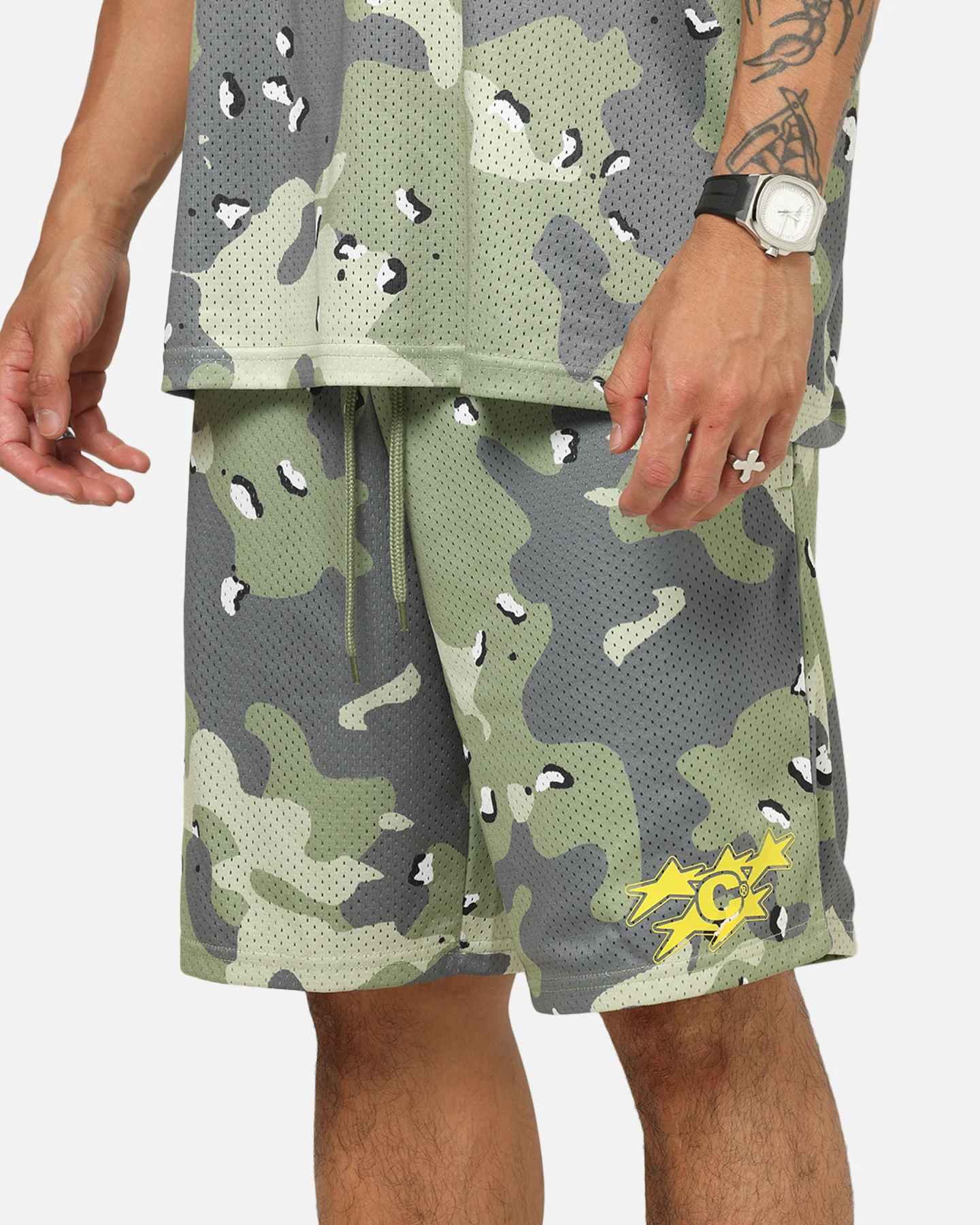 Carre Sideline Basketball Shorts Green Camo - Image 3