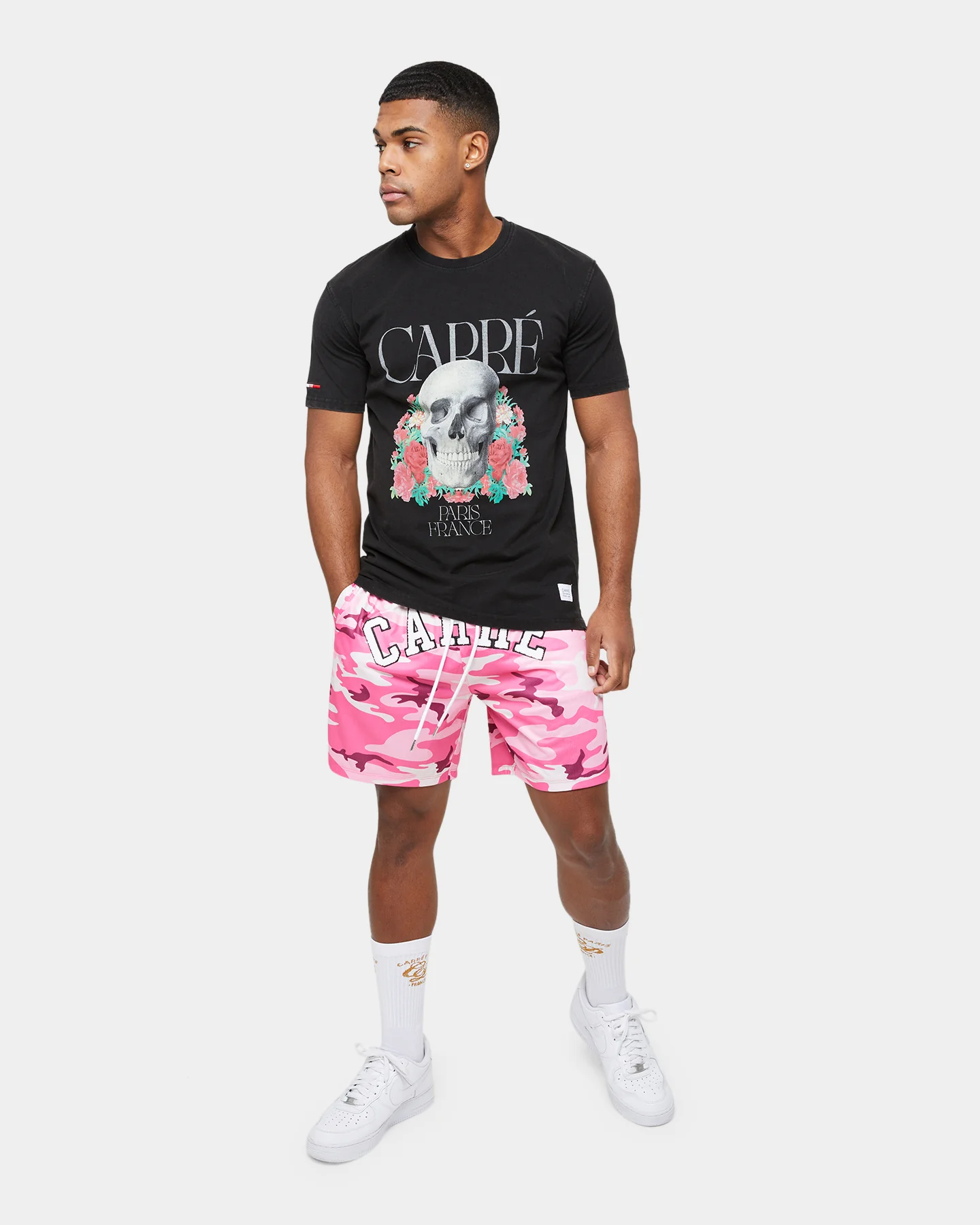 Carre Skull & Rose Vintage T-Shirt Washed Black - Image 8