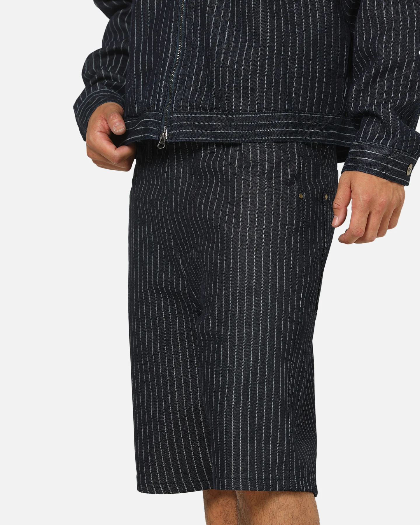 Carre Solace Baggy Jorts Navy Pinstripe - Image 3