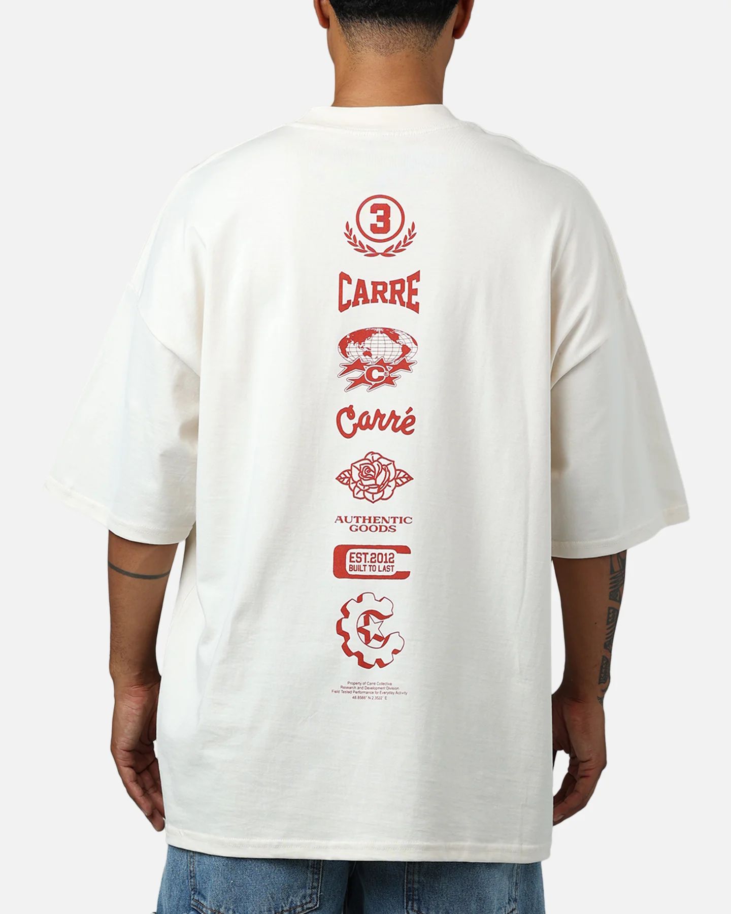 Carre Stacked Logo T-Shirt Off White - Image 2