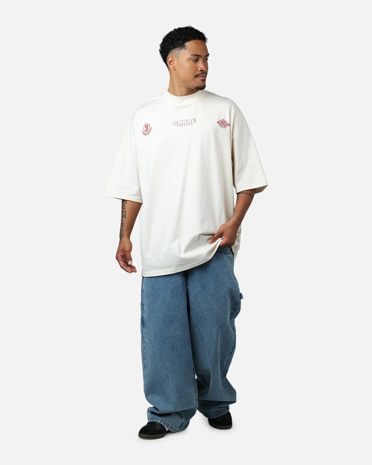 Carre Stacked Logo T-Shirt Off White - Image 3