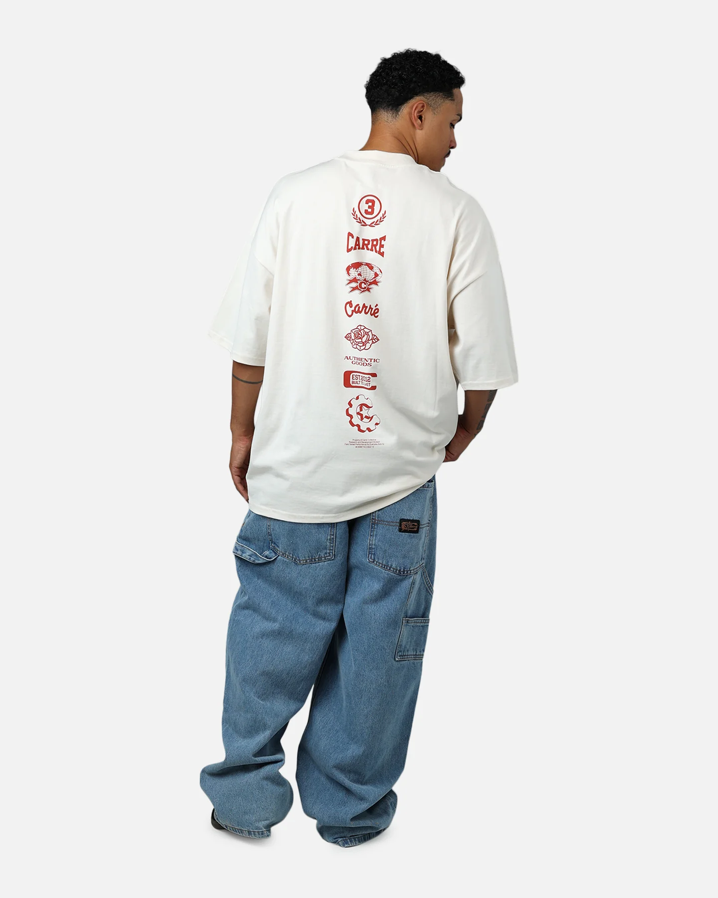 Carre Stacked Logo T-Shirt Off White - Image 6