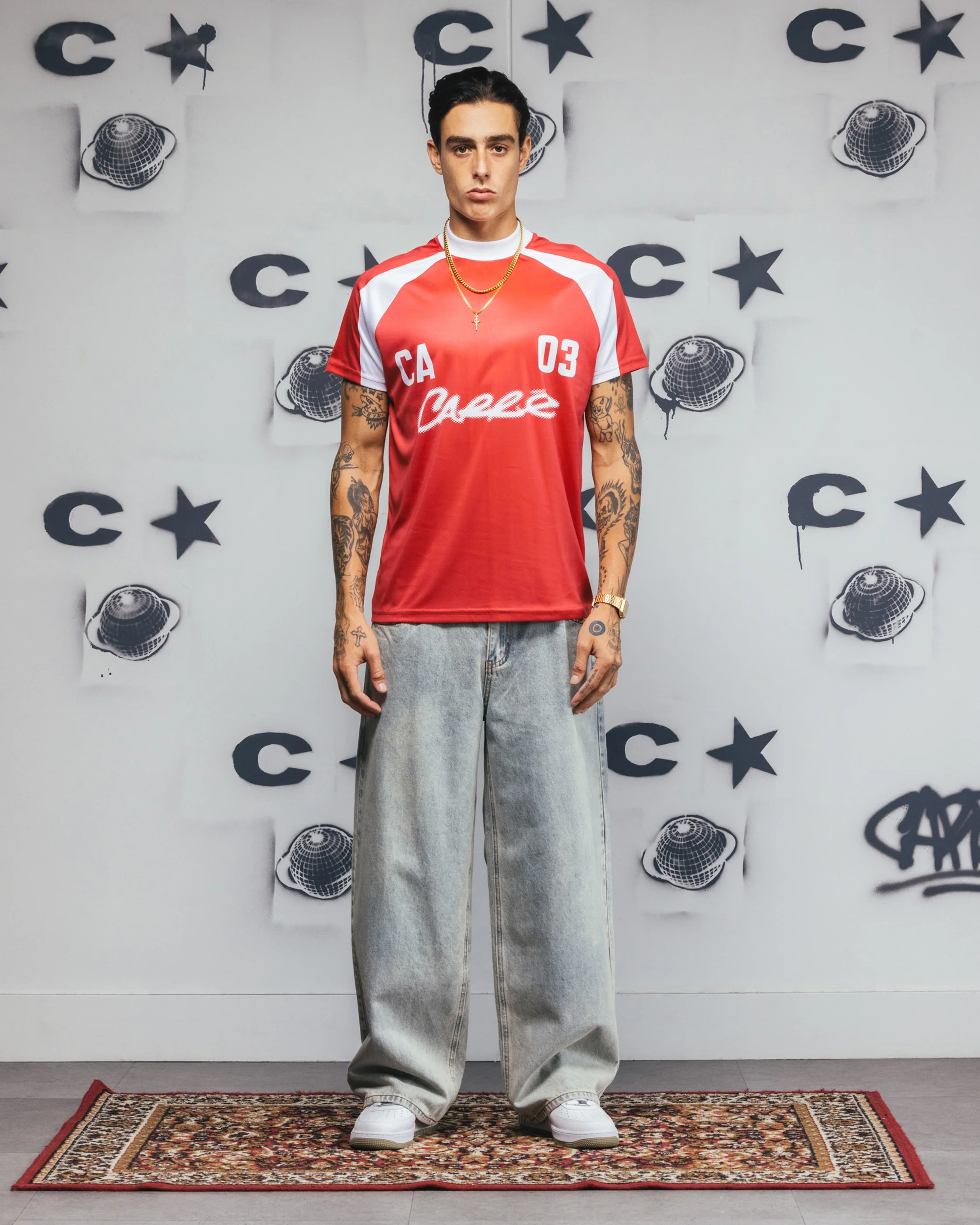 Carre Striker Jersey T-Shirt Red/White - Image 3