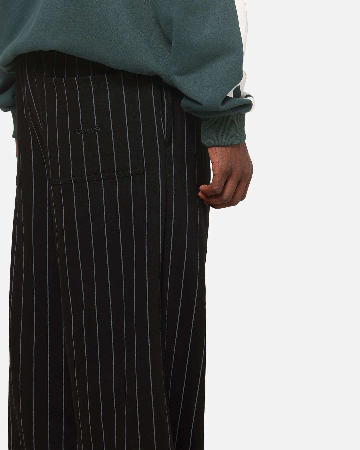 Carre Studio Trackpants Black Pinstripe - Image 4