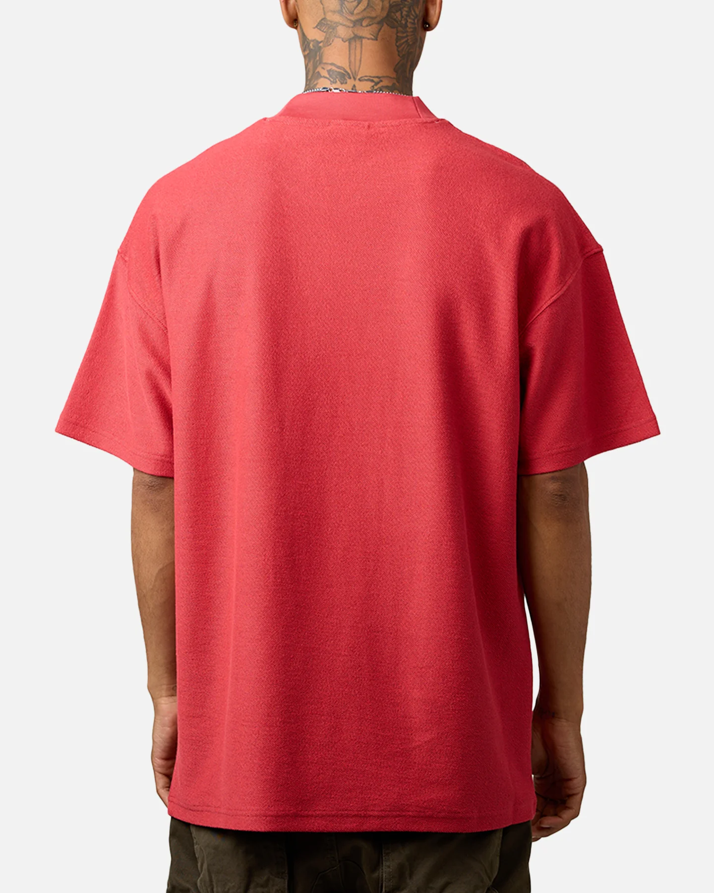 Carre Terry Oversized T-Shirt Red - Image 2