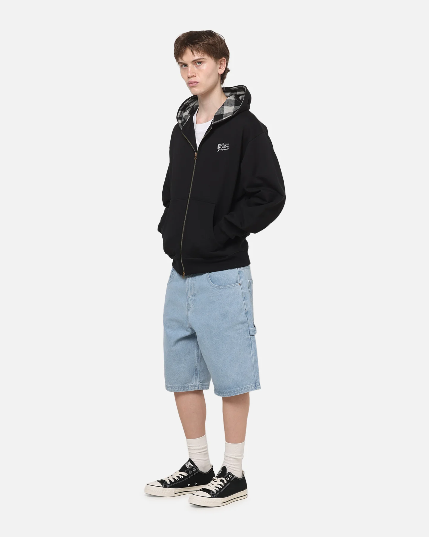 Carre True Form Hoodie Black/Plaid - Image 2