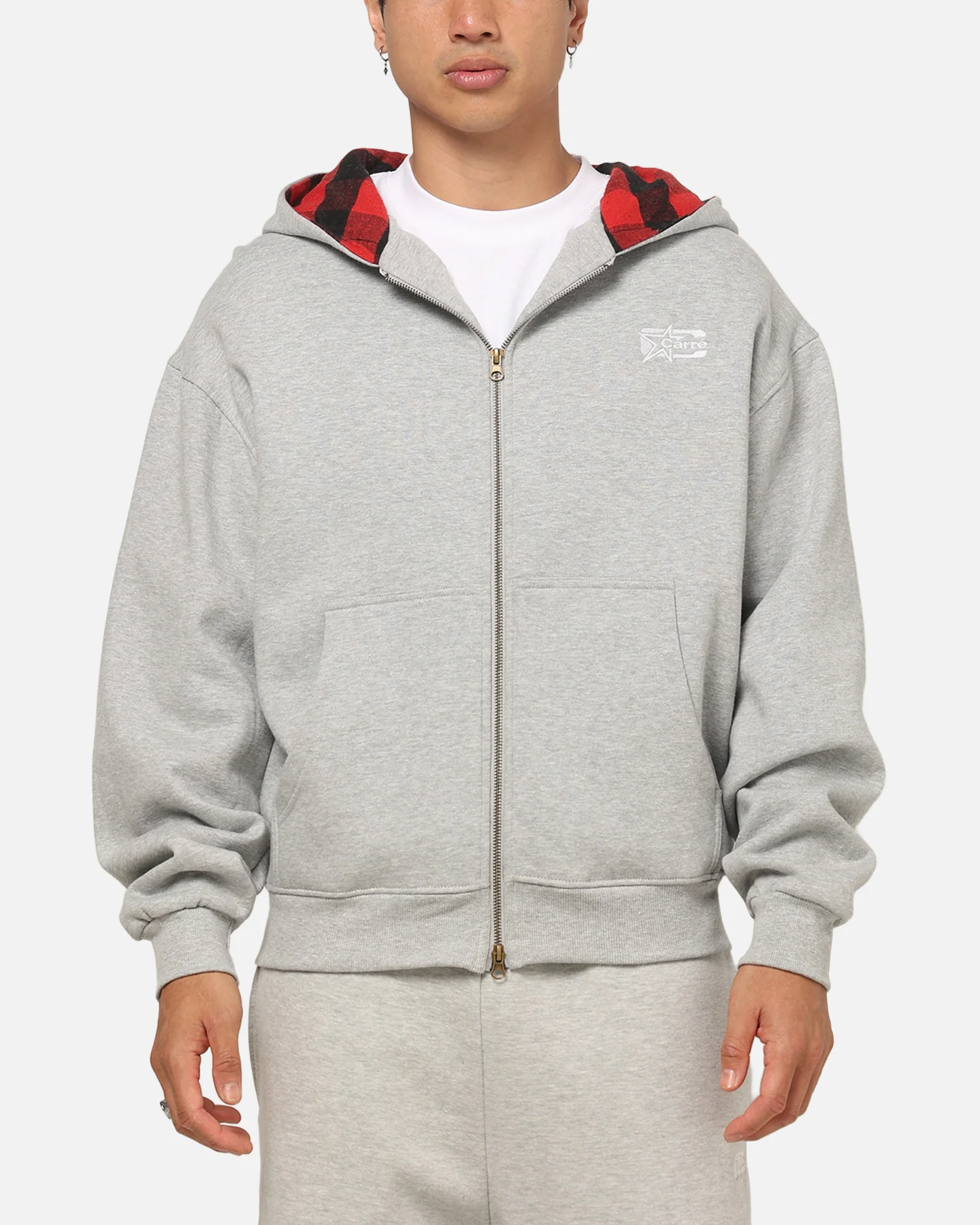 Carre True Form Hoodie Grey Marle/Plaid