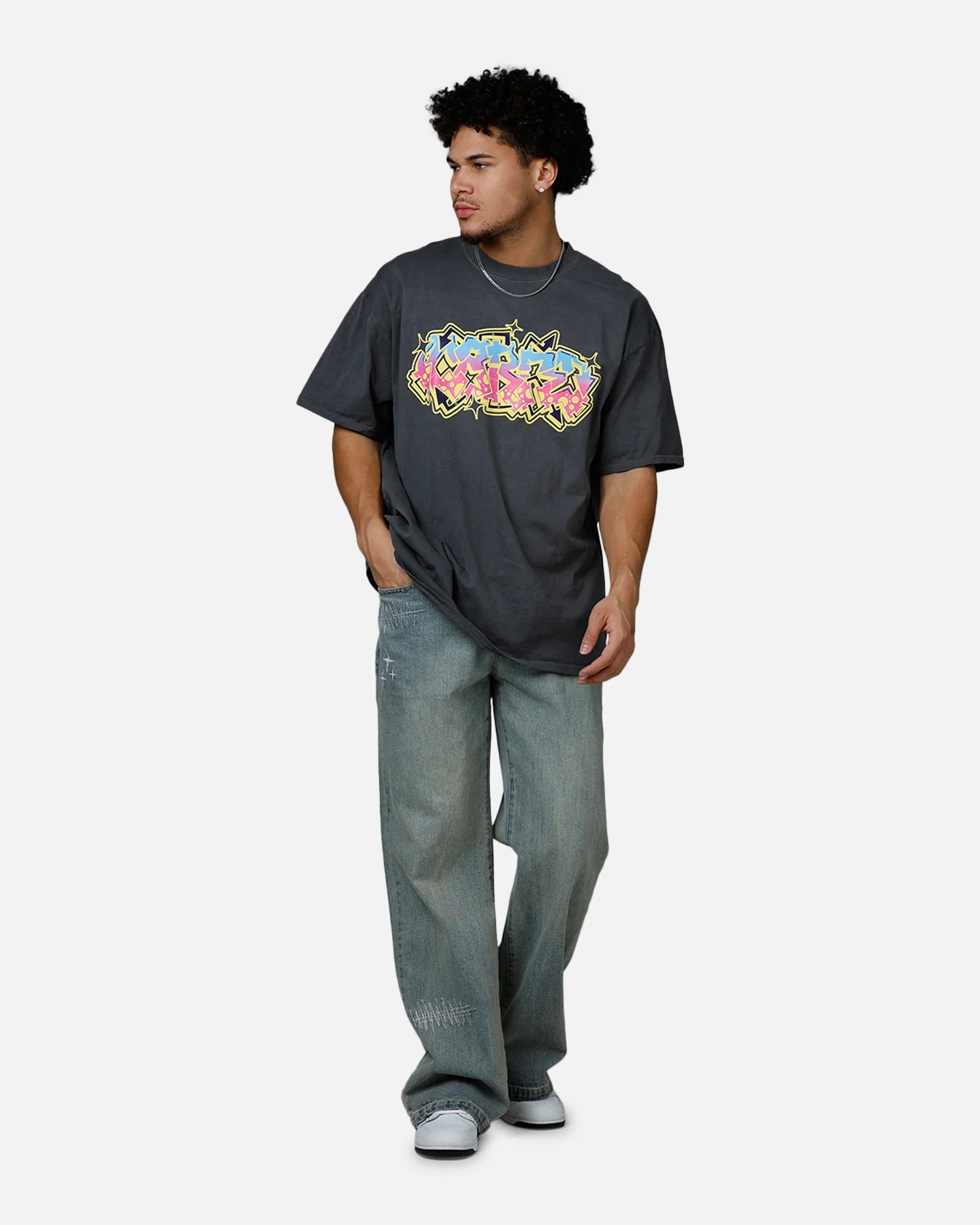 Carre Vandalize Drop T-Shirt Washed Charcoal - Image 3