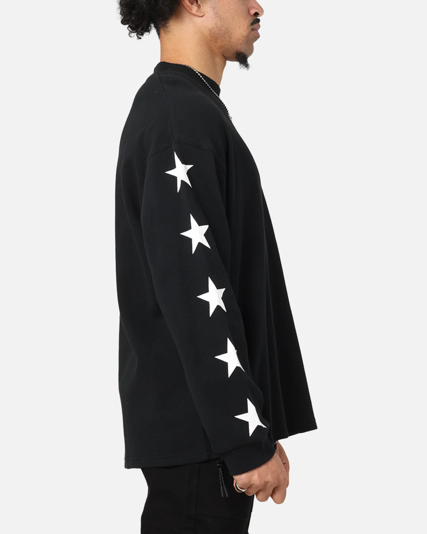 Carre Waffle Workwear Long Sleeve T-Shirt Black - Image 4
