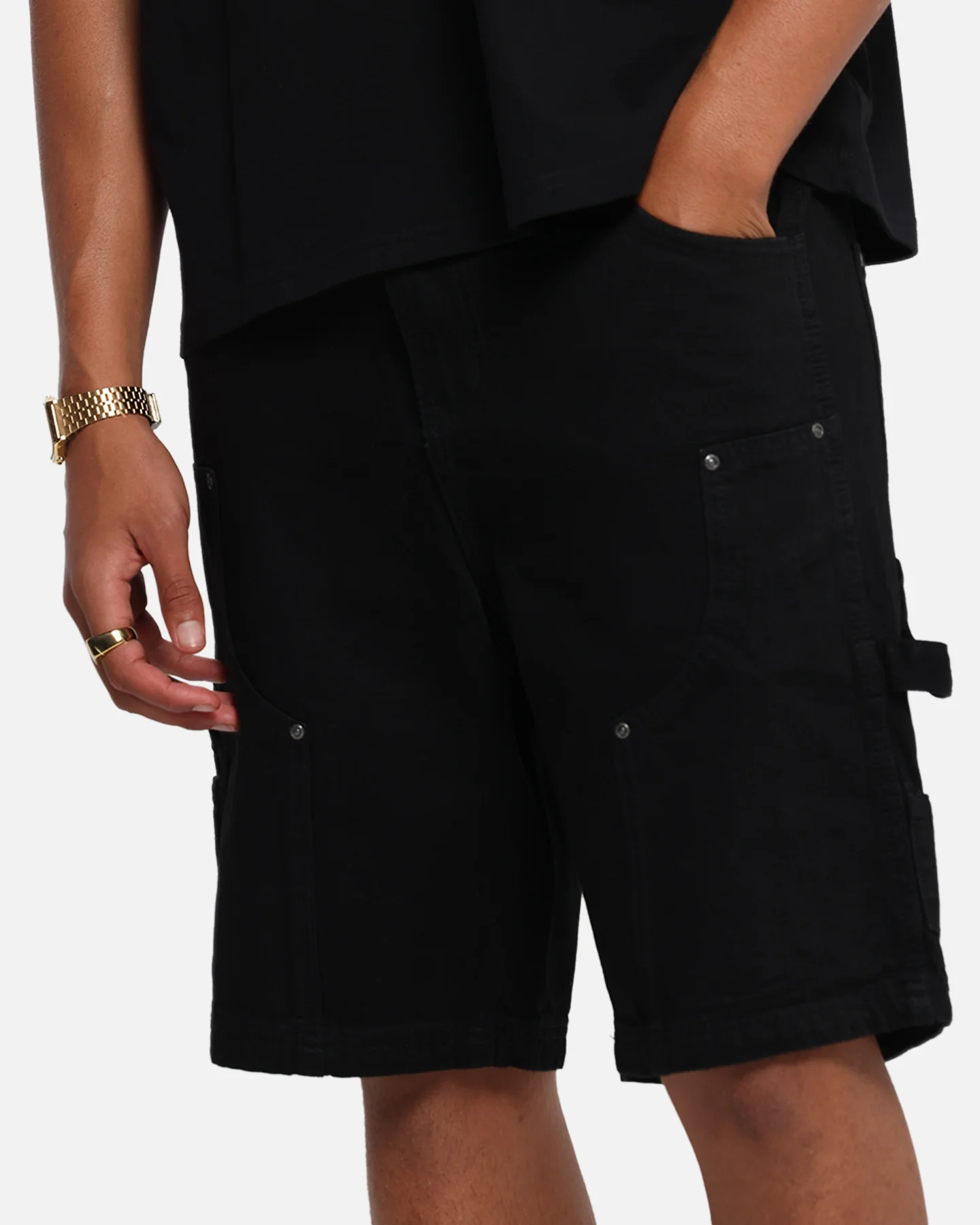 Carre Weatherwear Carpenter Jorts Black - Image 4
